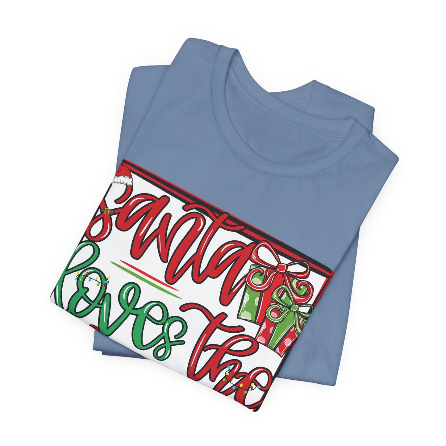 Santa Loves the Lions Tee - Bella Canvas