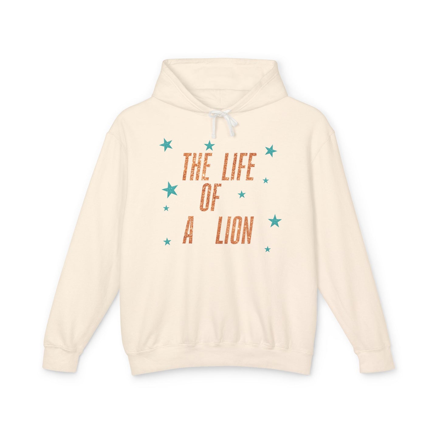 Adult Life of a Lion Faux Glitter Hoodie - Comfort Colors