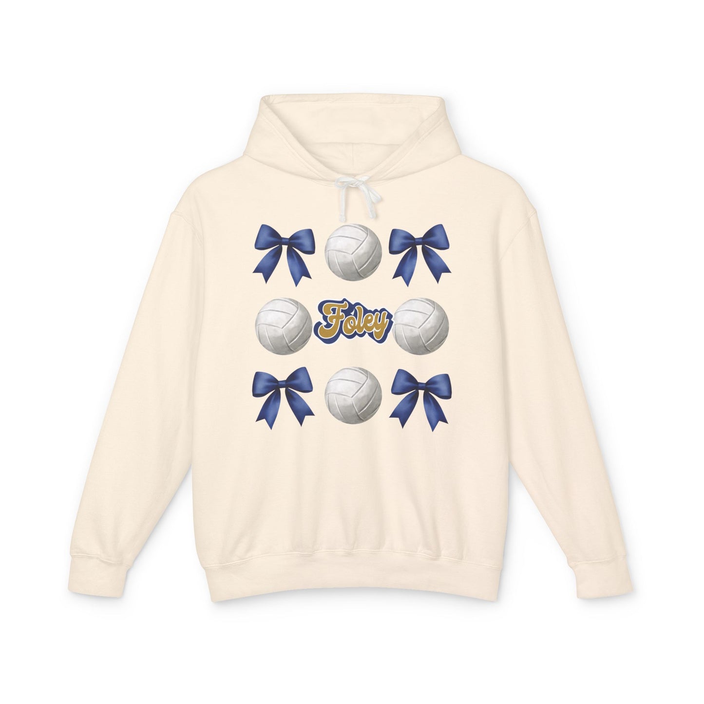 Foley Lions Coquette Bows & Volleyball Hooded Sweatshirt - Comfort Colors