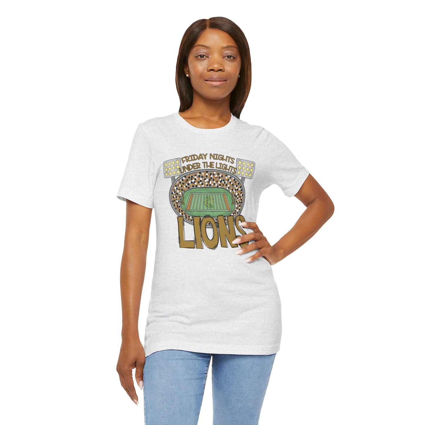 Adult Lions Friday Nights Under The Lights Tee - Bella Canvas