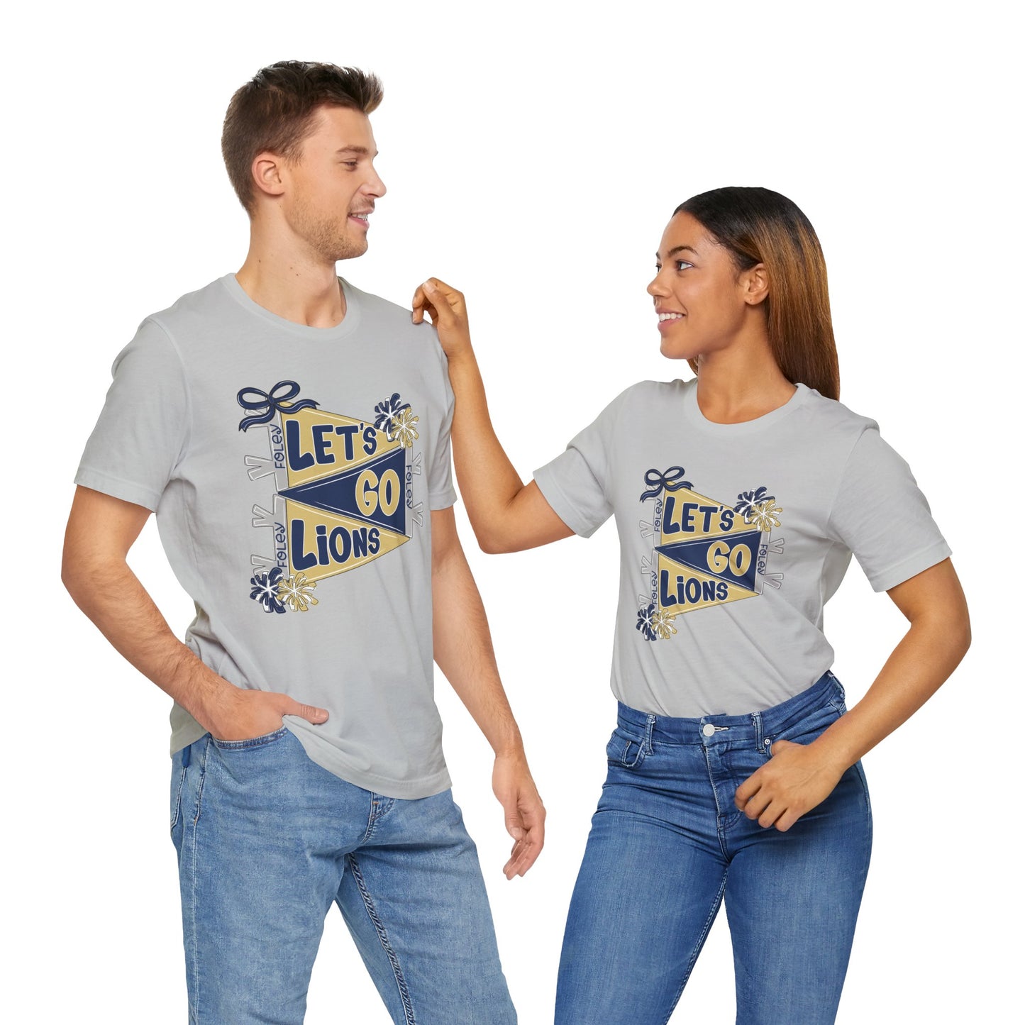 Let's Go Lions Pennant Tee - Bella Canvas