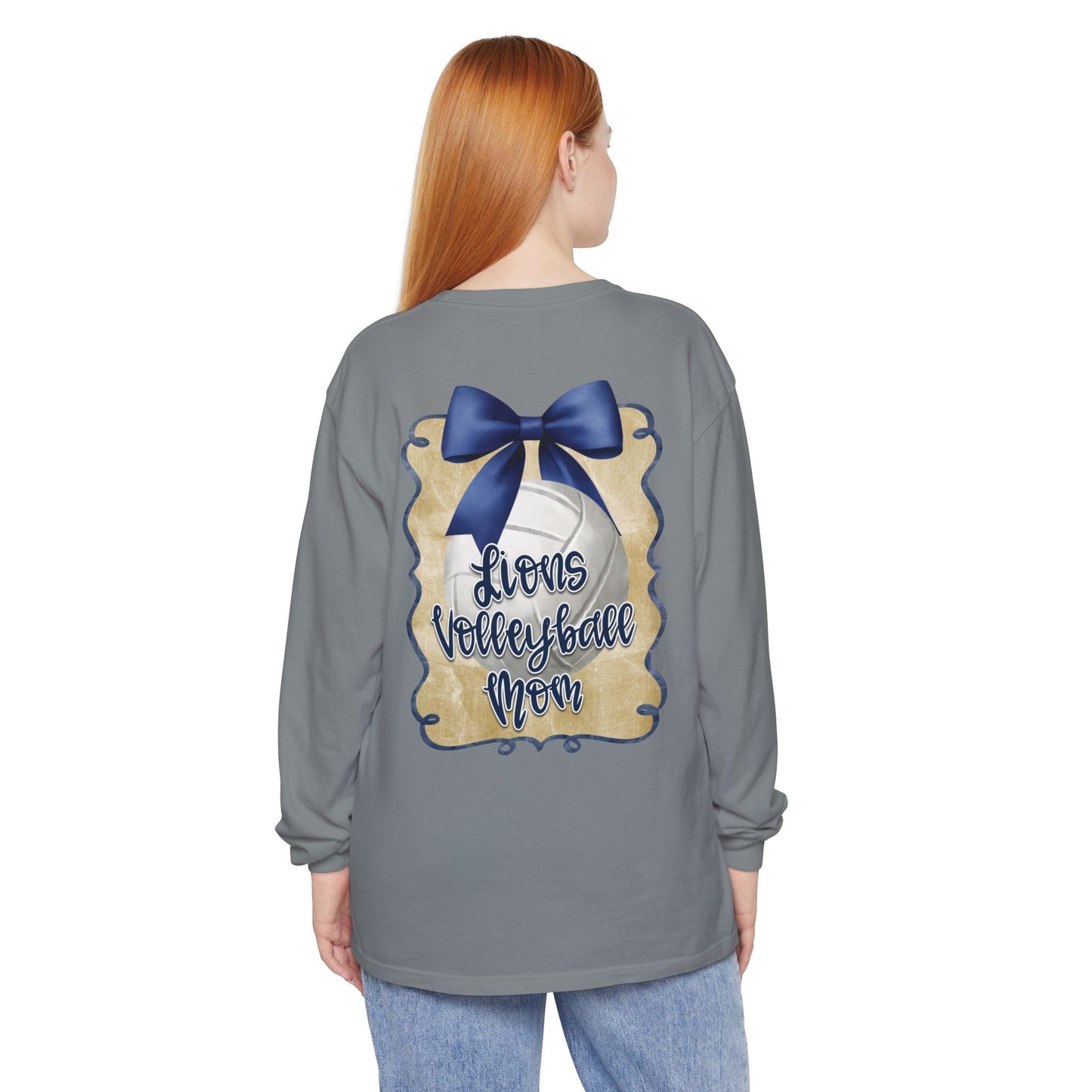 Foley Lions Volleyball Mom Long Sleeve T-Shirt- Comfort Colors