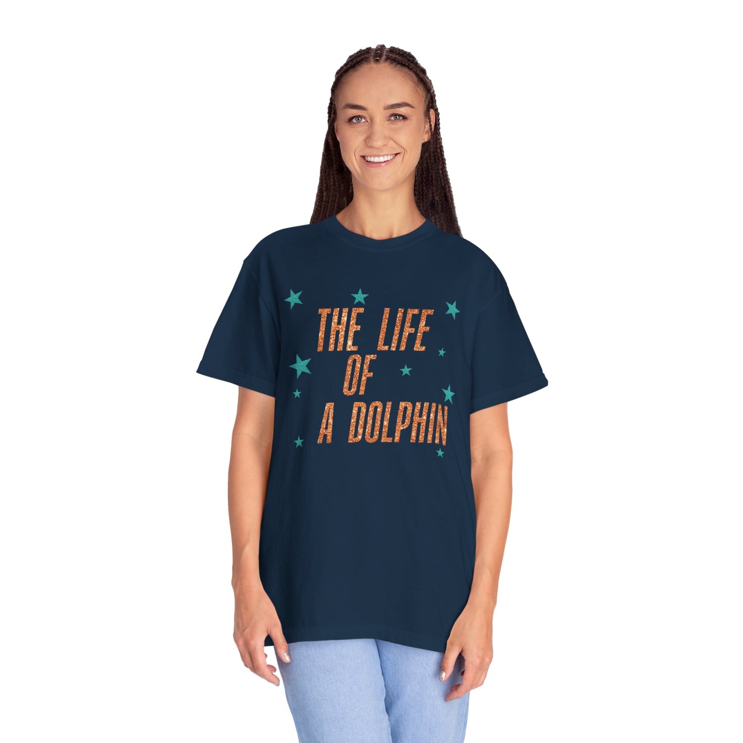 Adult Life of a Dolphin Faux Glitter - Comfort Colors