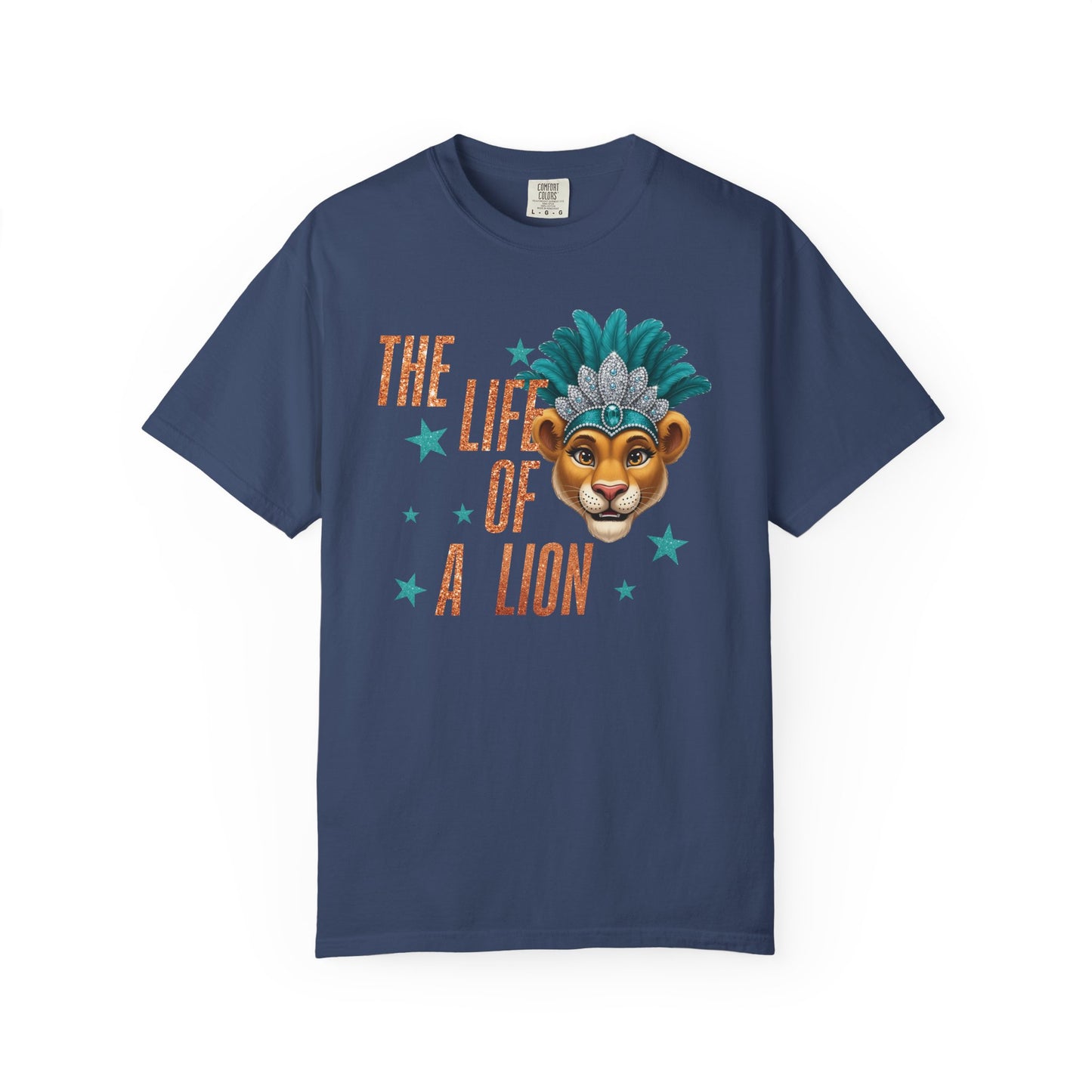 Adult Life of a Lion Faux Glitter - Comfort Colors