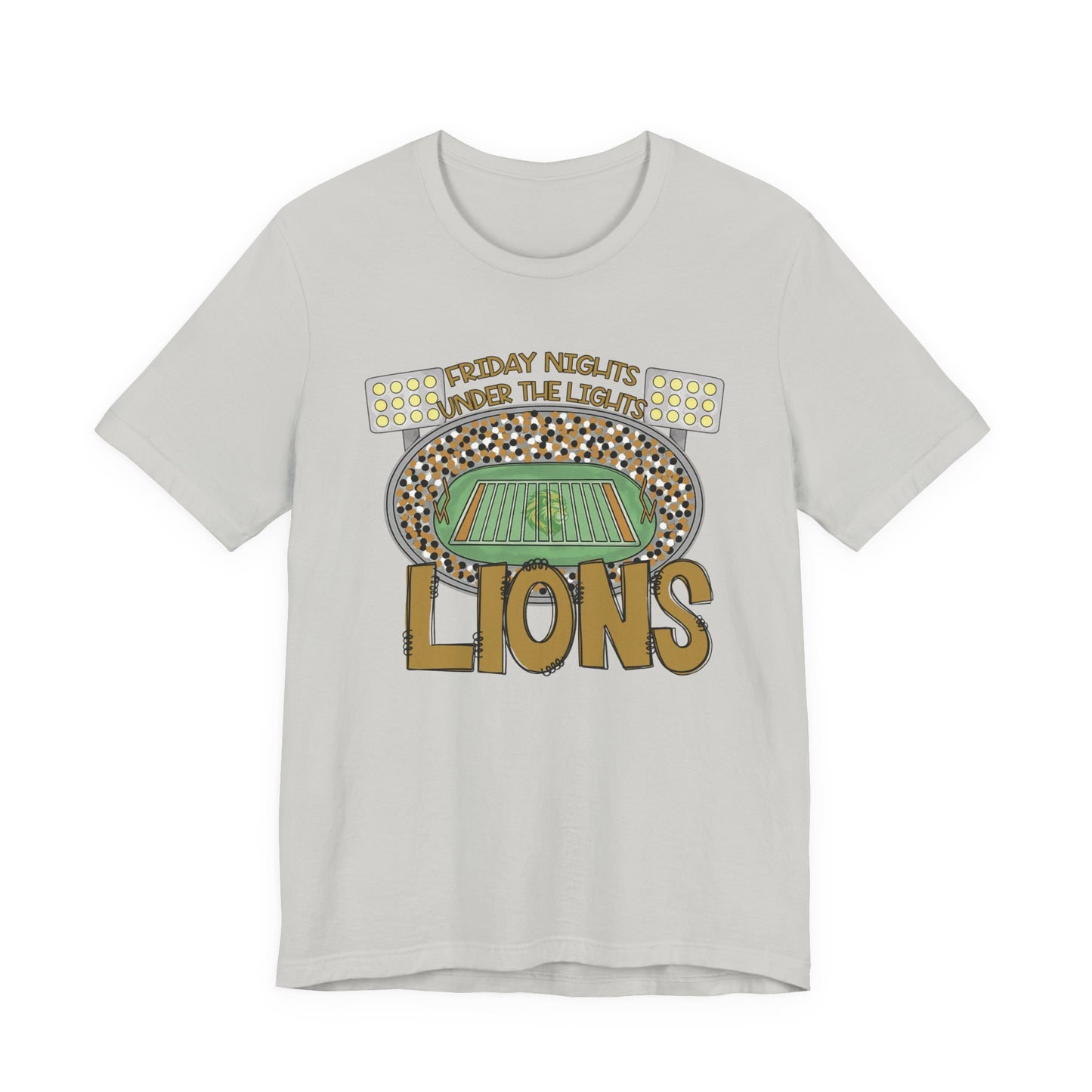 Adult Lions Friday Nights Under The Lights Tee - Bella Canvas
