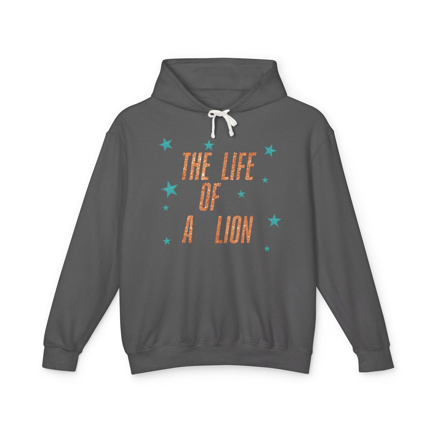Adult Life of a Lion Faux Glitter Hoodie - Comfort Colors