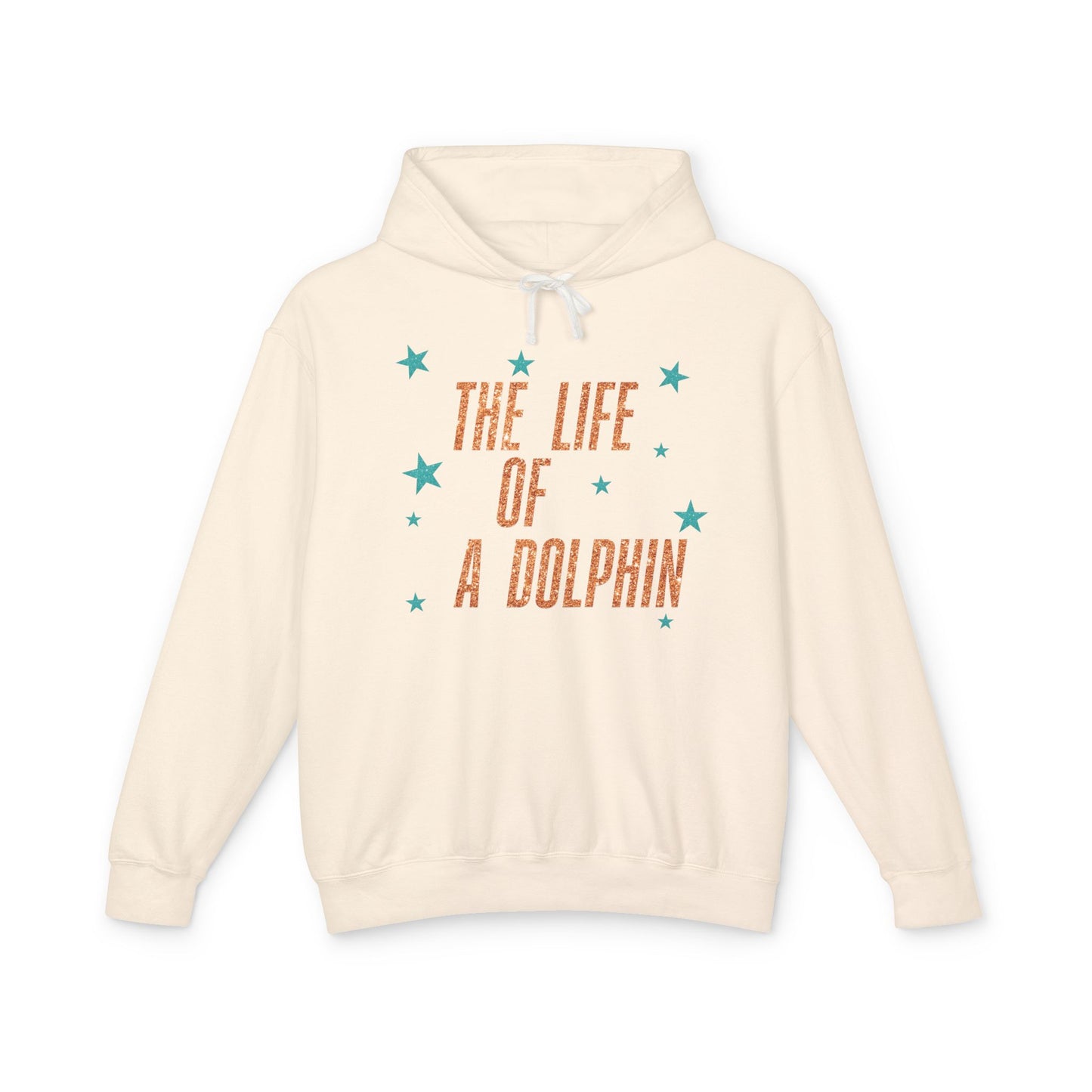 Adult Life of a Dolphin Faux Glitter Hoodie - Comfort Colors