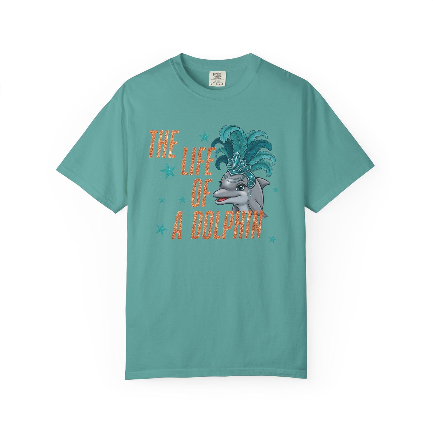 Adult Life of a Dolphin Faux Glitter - Comfort Colors