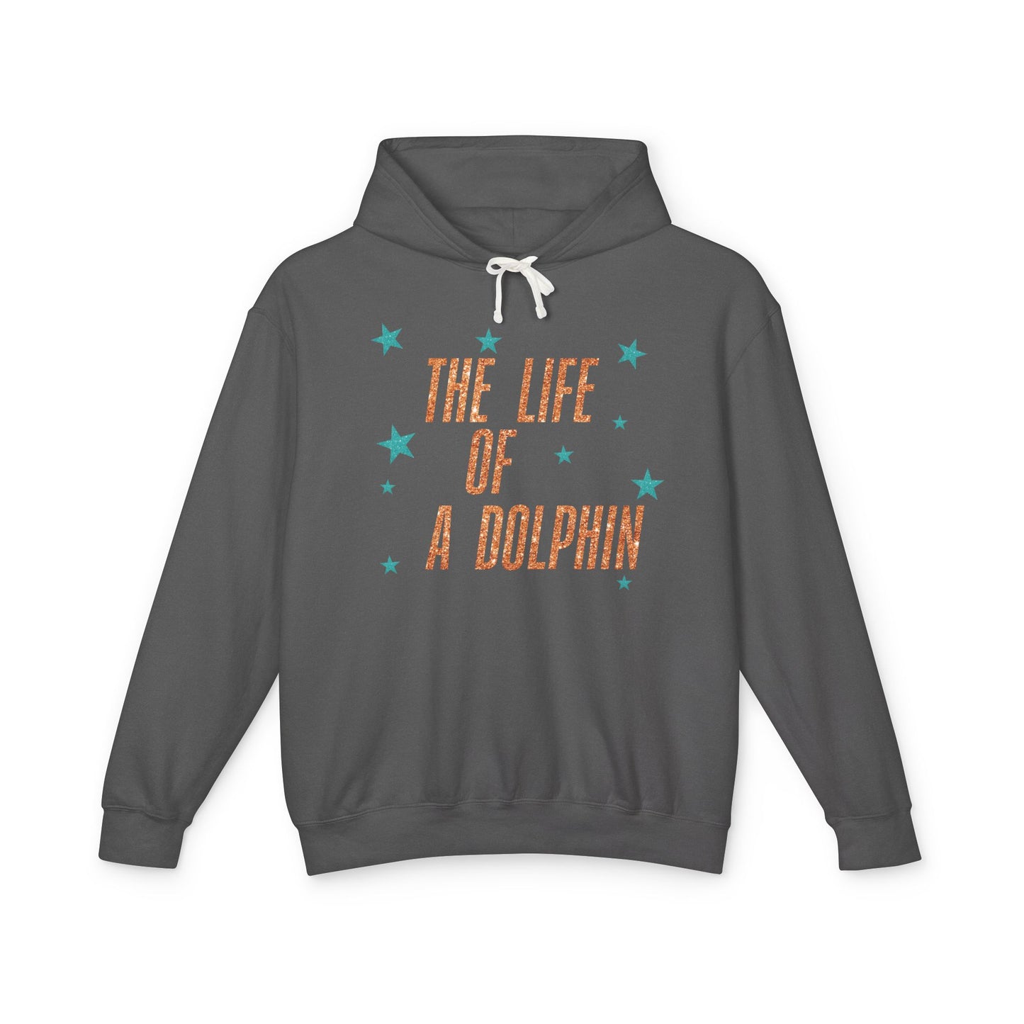 Adult Life of a Dolphin Faux Glitter Hoodie - Comfort Colors
