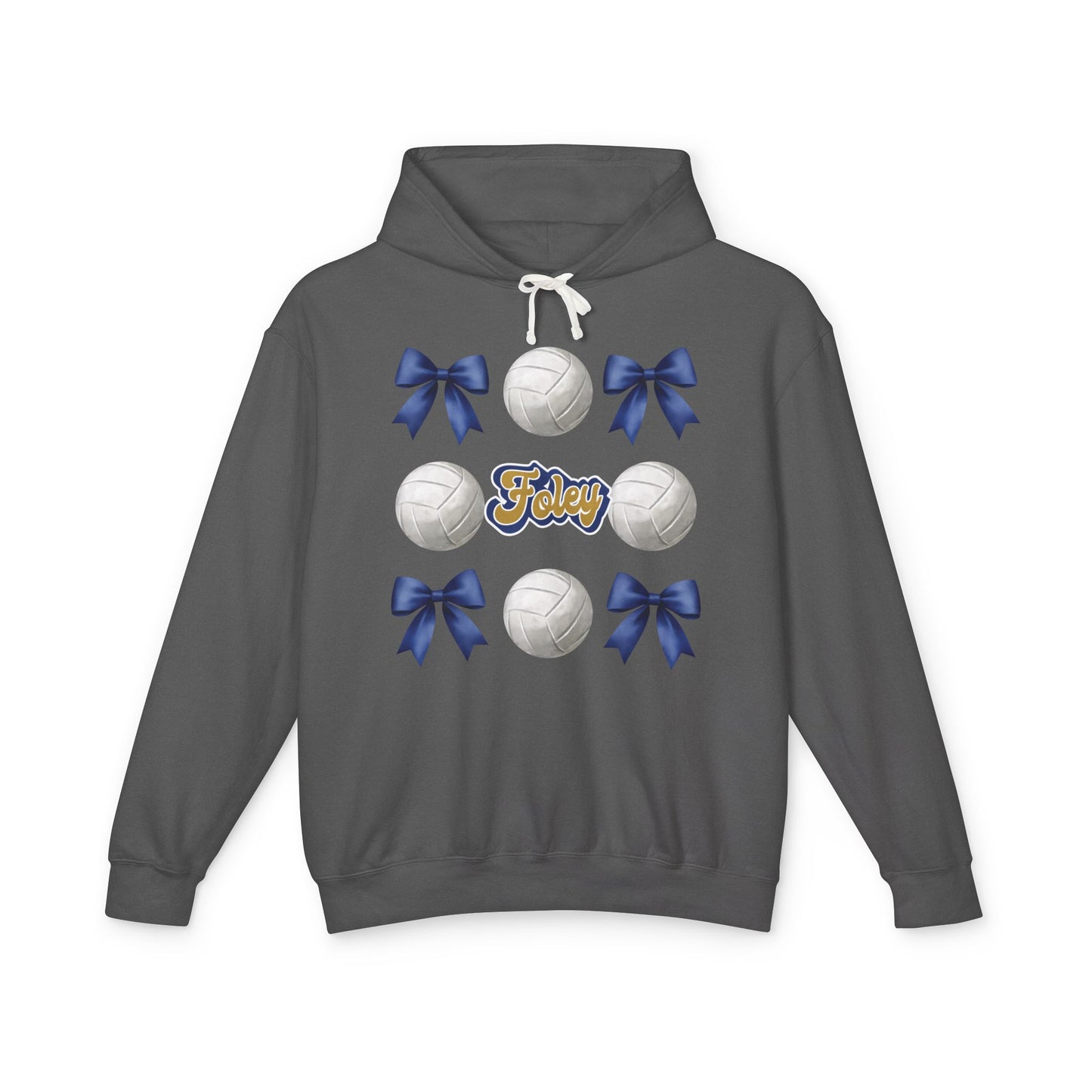 Foley Lions Coquette Bows & Volleyball Hooded Sweatshirt - Comfort Colors