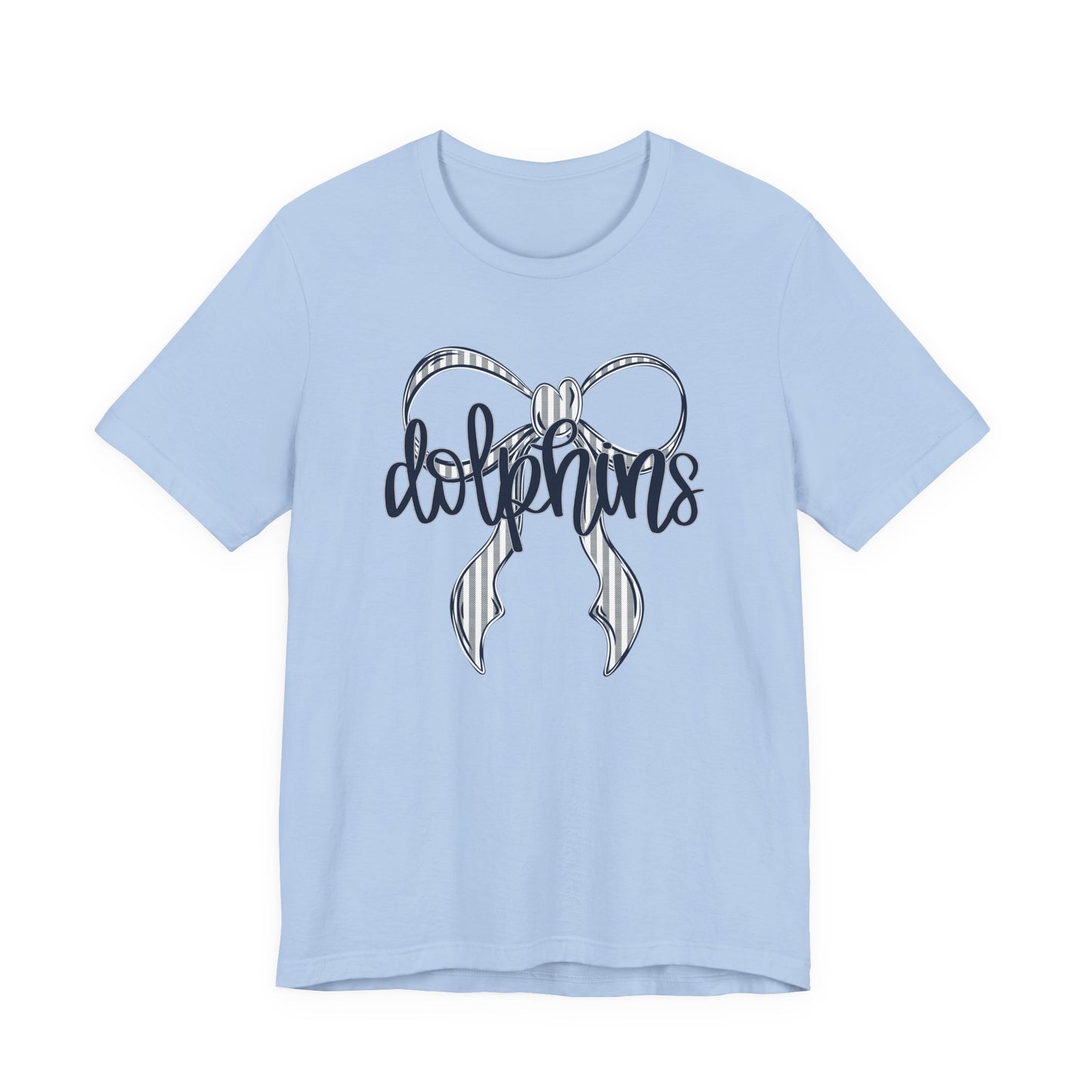 Preppy Dolphins Bow Bella Canvas