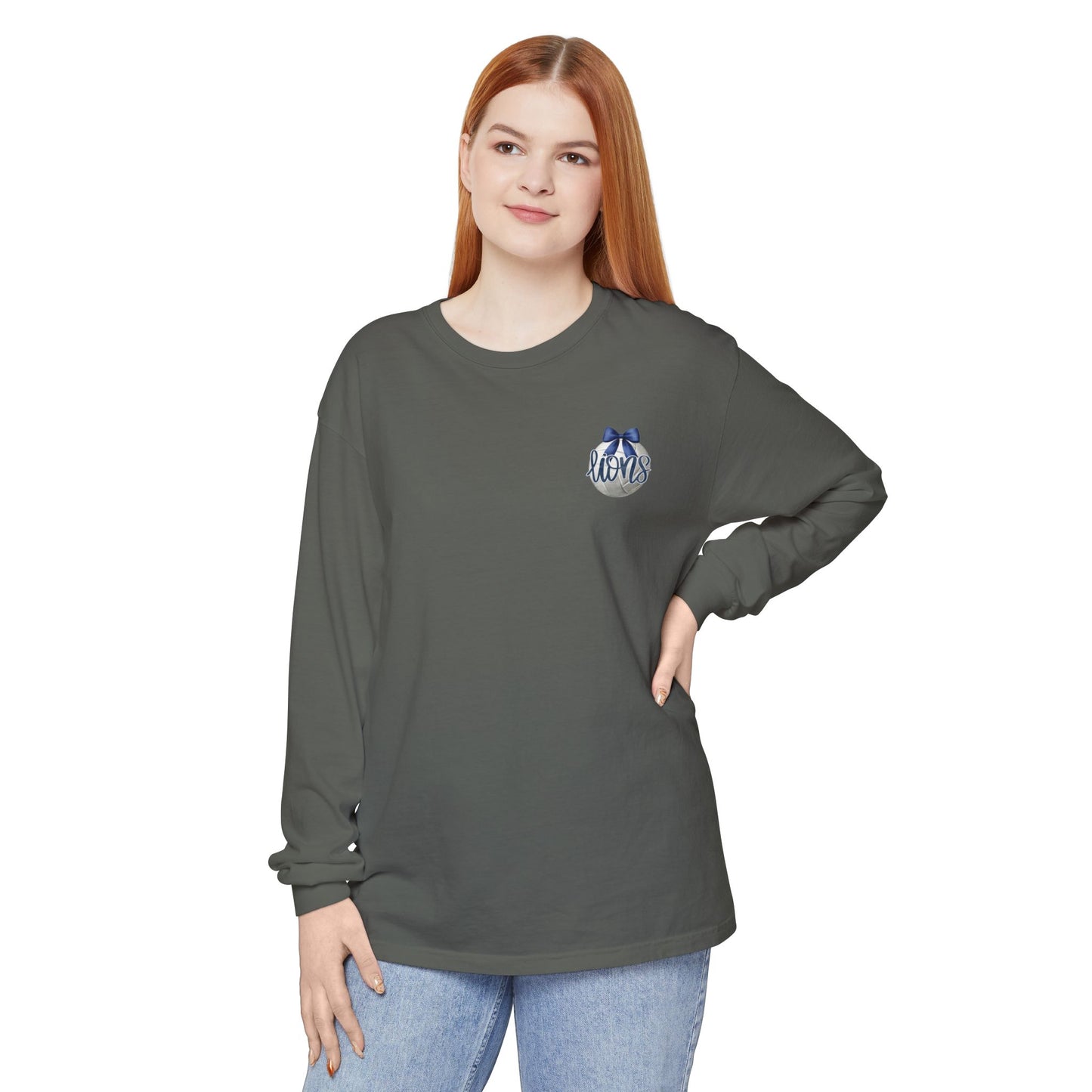 Foley Lions Volleyball Mom Long Sleeve T-Shirt- Comfort Colors