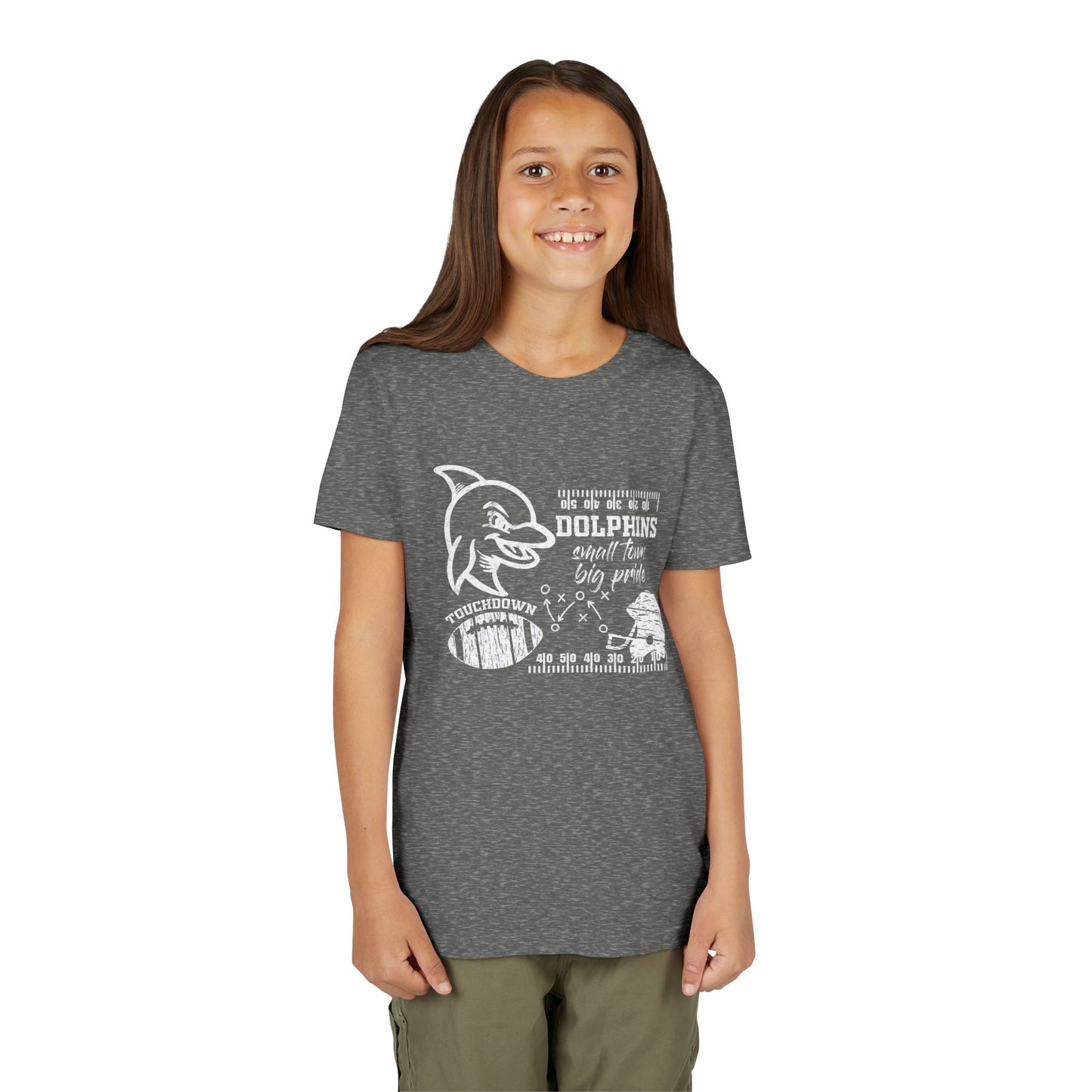 Youth Dolphin Football Tee - Bella Canvas