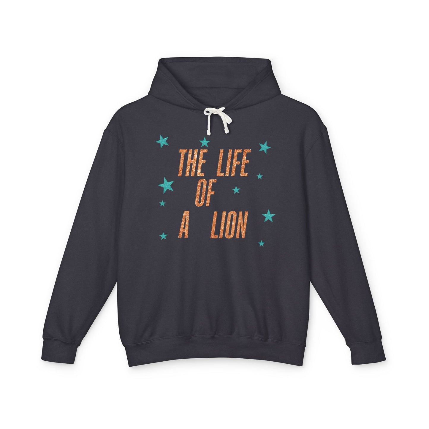 Adult Life of a Lion Faux Glitter Hoodie - Comfort Colors