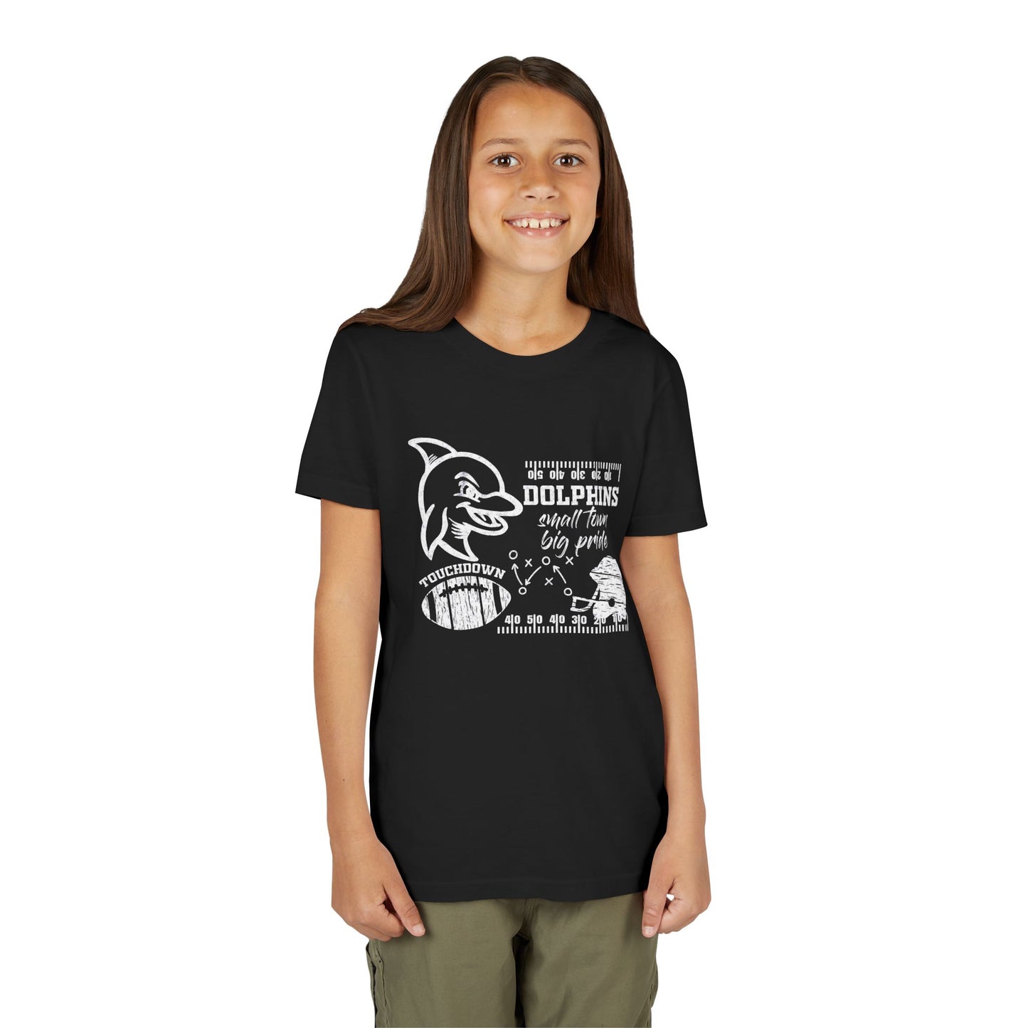 Youth Dolphin Football Tee - Bella Canvas