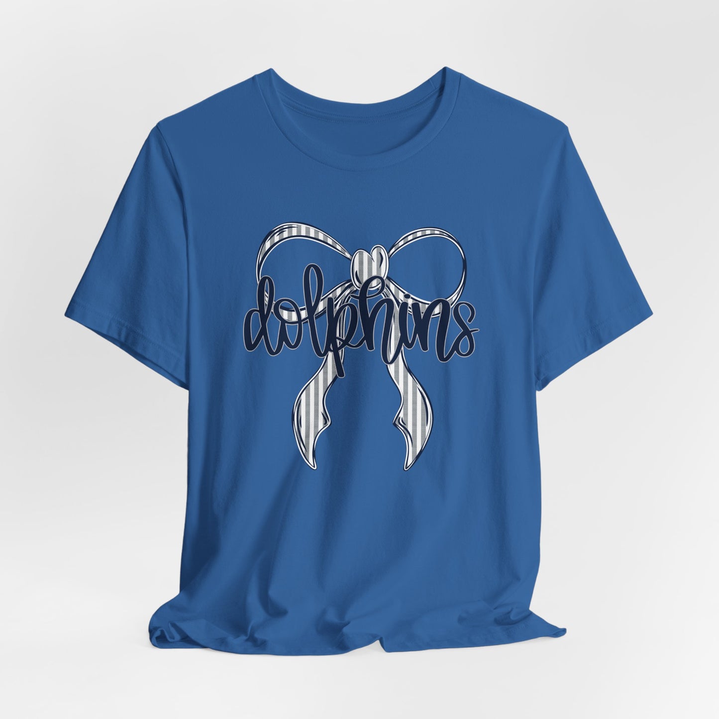 Preppy Dolphins Bow Bella Canvas