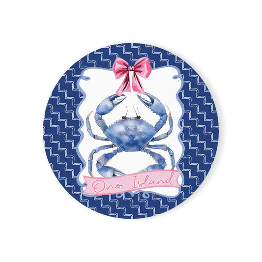 Ono Island Preppy Crab Cork Back Coaster Set