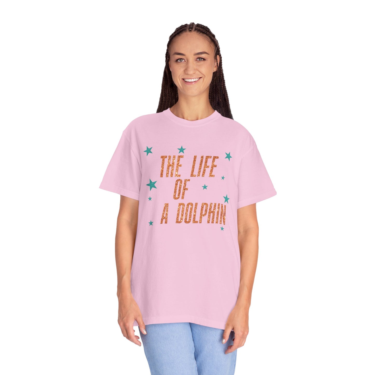 Adult Life of a Dolphin Faux Glitter - Comfort Colors