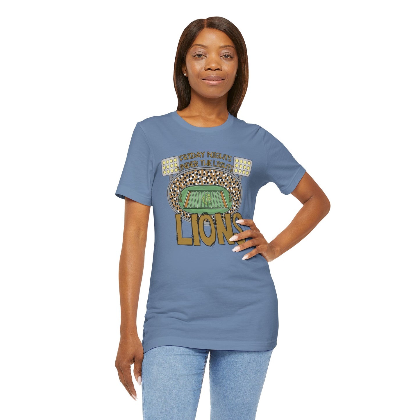 Adult Lions Friday Nights Under The Lights Tee - Bella Canvas