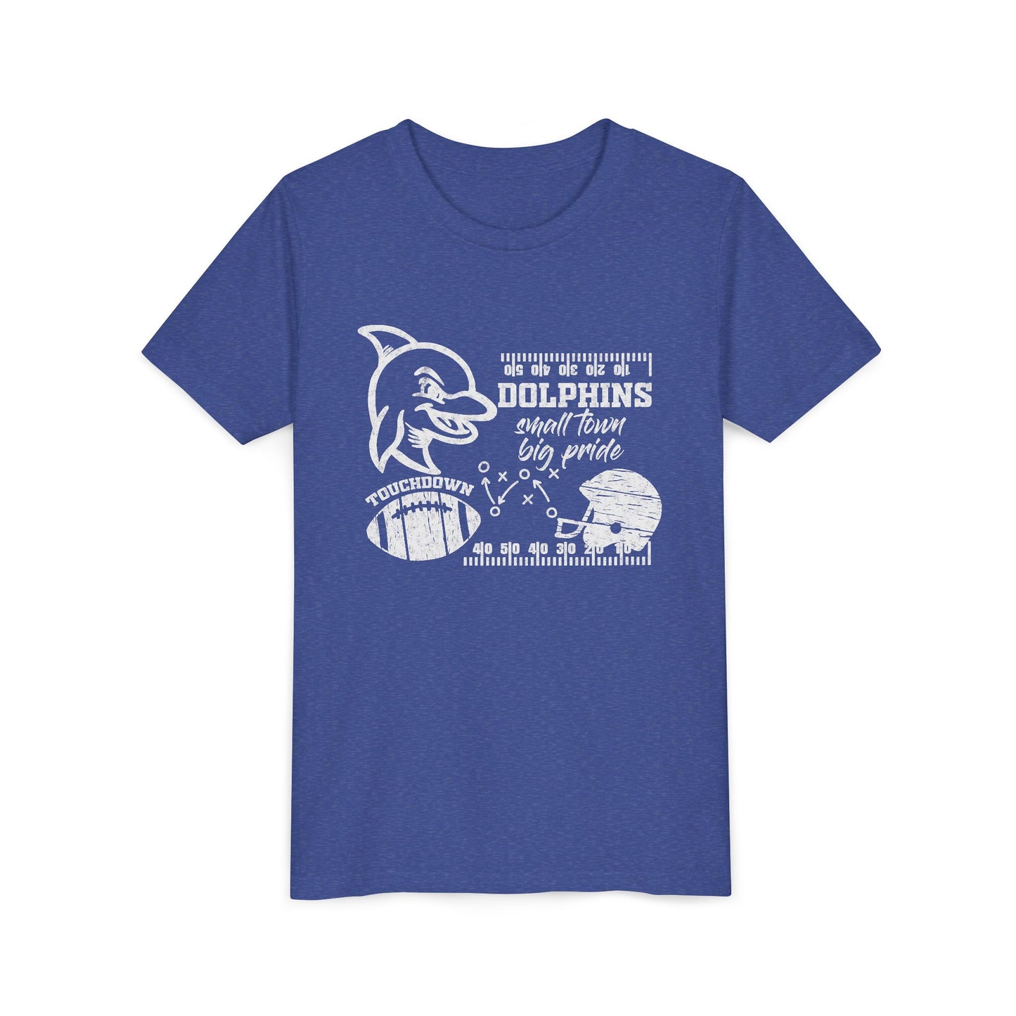 Youth Dolphin Football Tee - Bella Canvas