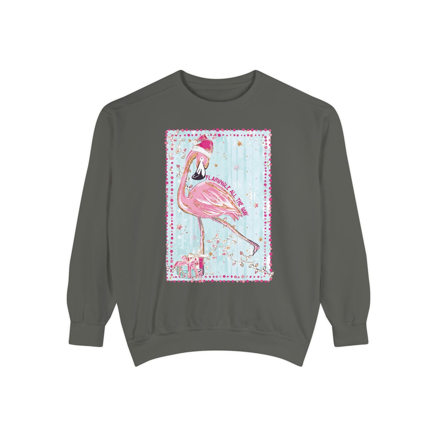 Flamingle All the Way Flamingo Sweatshirt - Comfort Colors