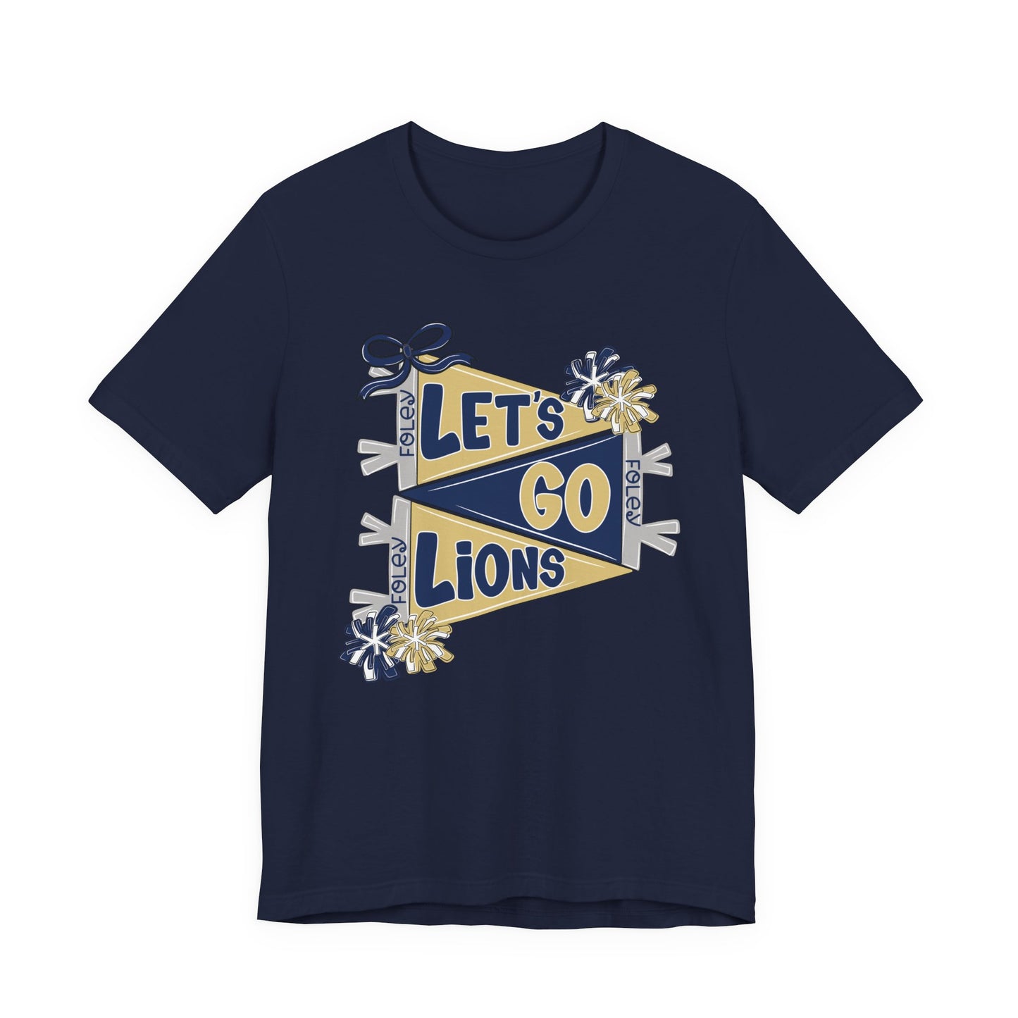 Let's Go Lions Pennant Tee - Bella Canvas