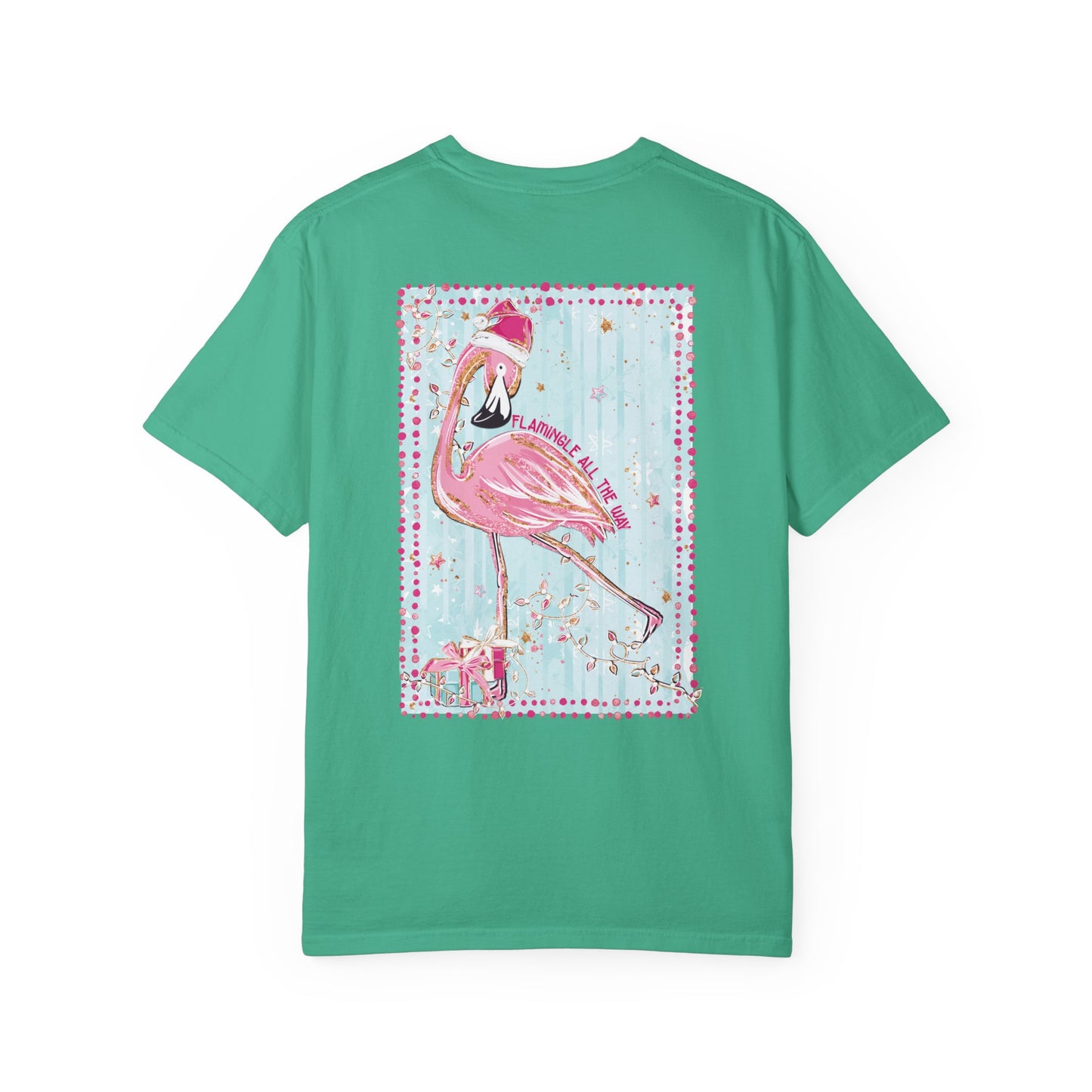 Flamingo Flamingle All the Way Christmas Tee - Comfort Colors