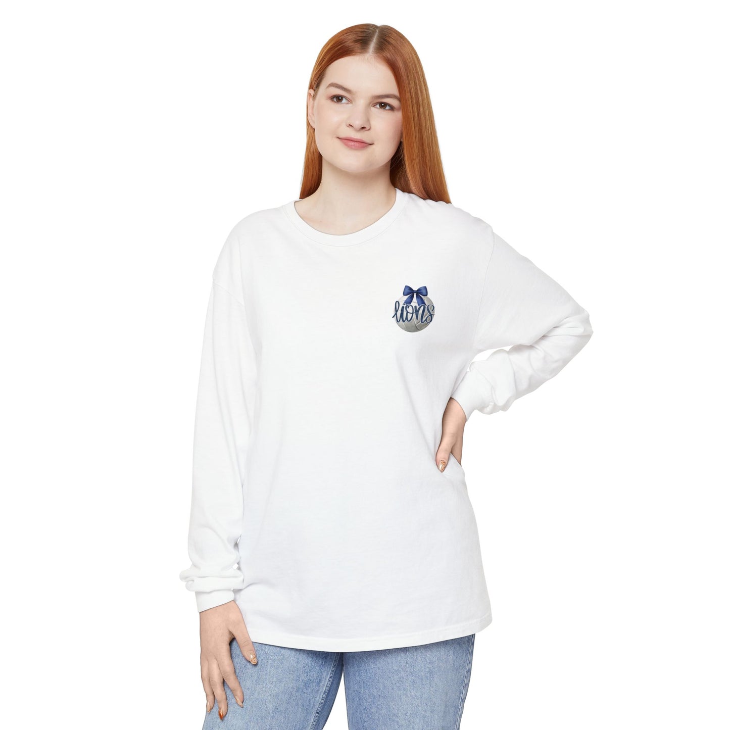Foley Lions Volleyball Mom Long Sleeve T-Shirt- Comfort Colors