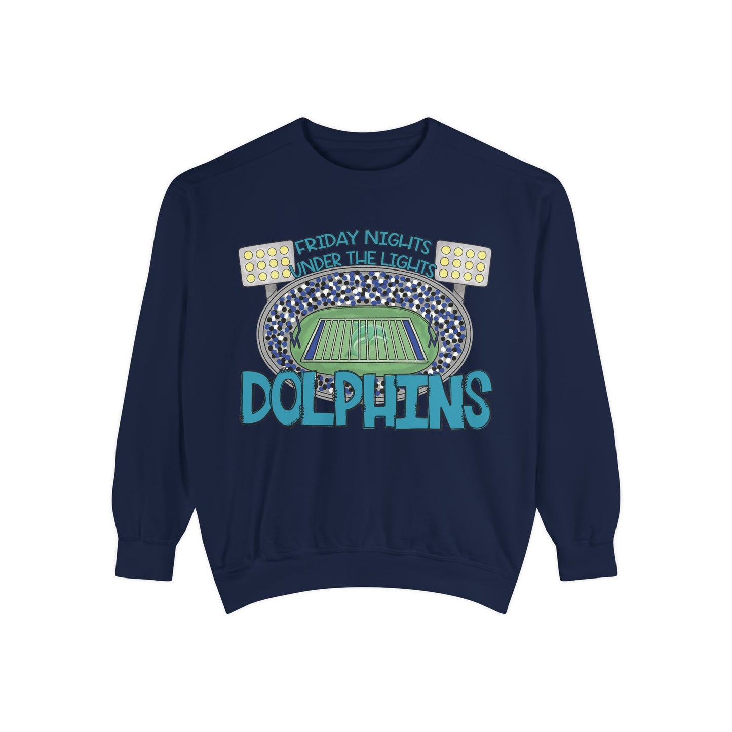 Adult Friday Night Lights Dolphins Sweatshirt - Comfort Colors