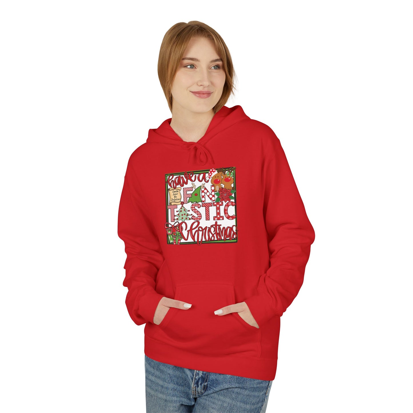 Dolphins Christmas Hoodie - Gildan