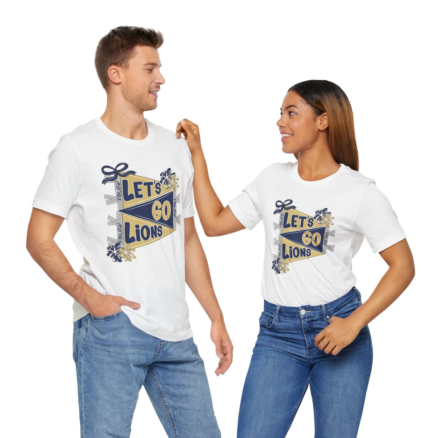 Let's Go Lions Pennant Tee - Bella Canvas