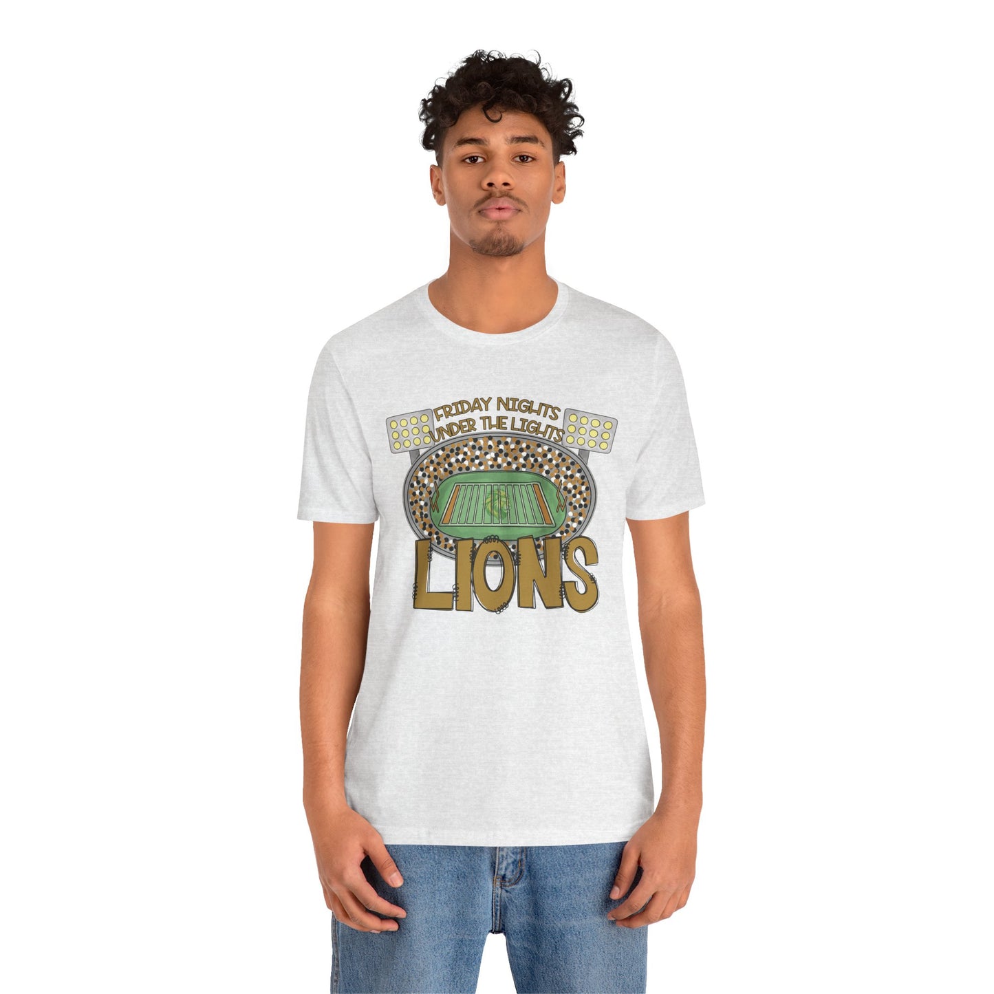 Adult Lions Friday Nights Under The Lights Tee - Bella Canvas