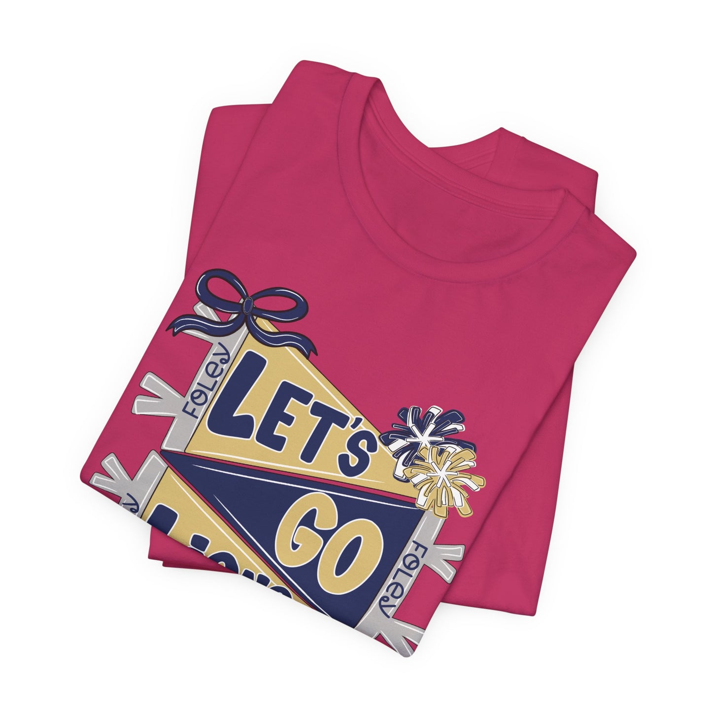 Let's Go Lions Pennant Tee - Bella Canvas