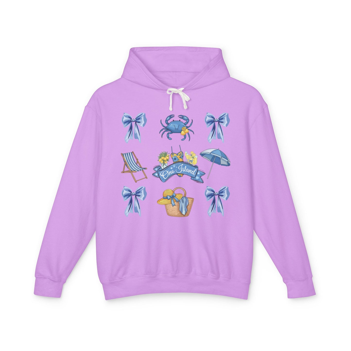 Adult Coquette Beach Day Lightweight Hooded Sweatshirt - Comfort Colors