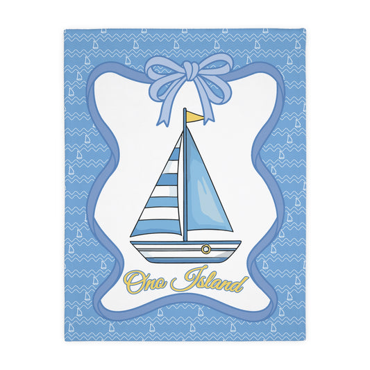 Ono Island Sailboat 2 Sided Plush Blanket