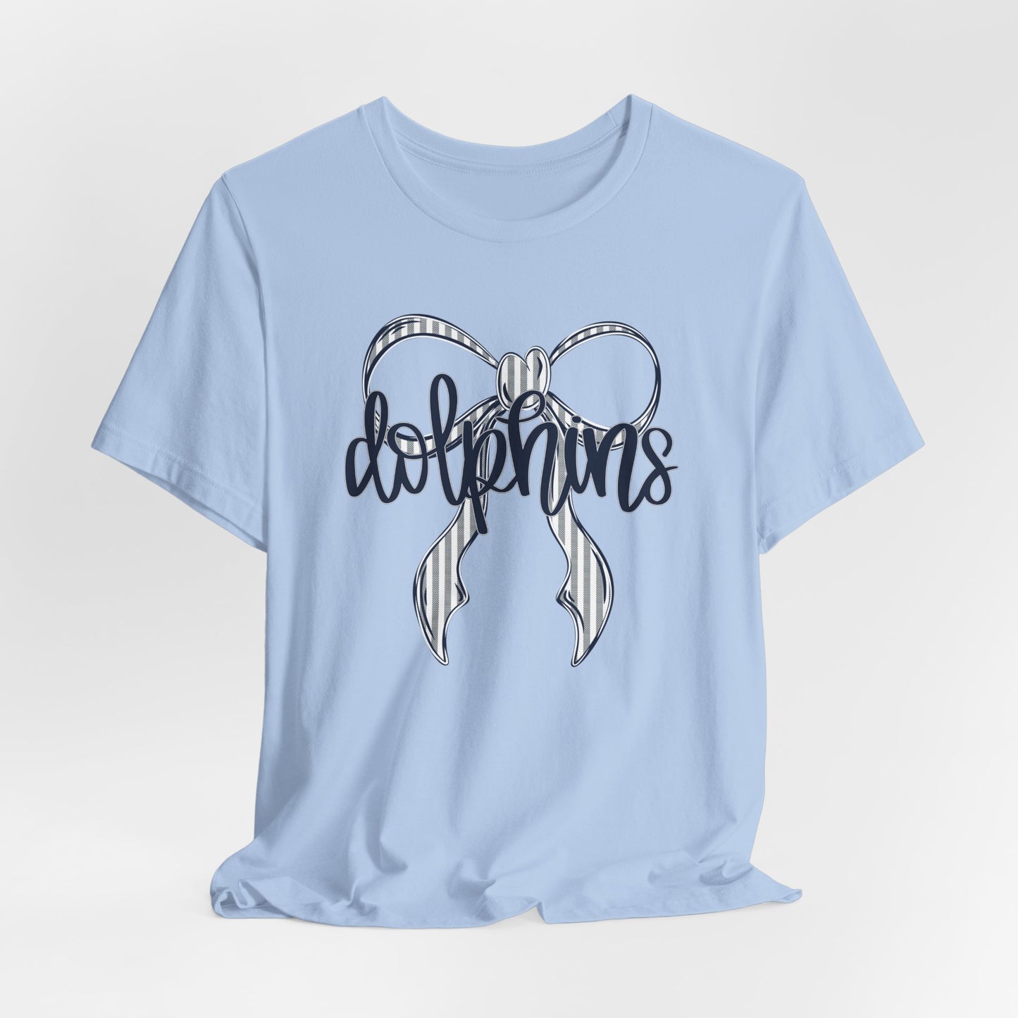 Preppy Dolphins Bow Bella Canvas