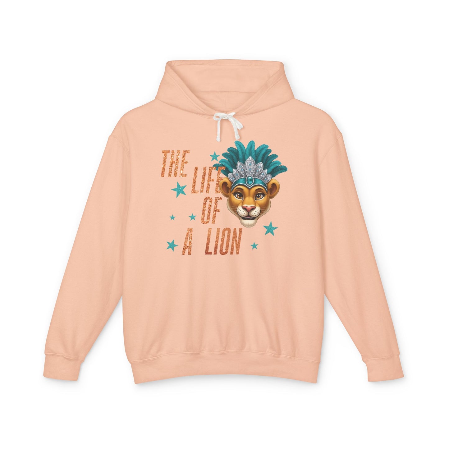 Adult Life of a Lion Faux Glitter Hoodie - Comfort Colors
