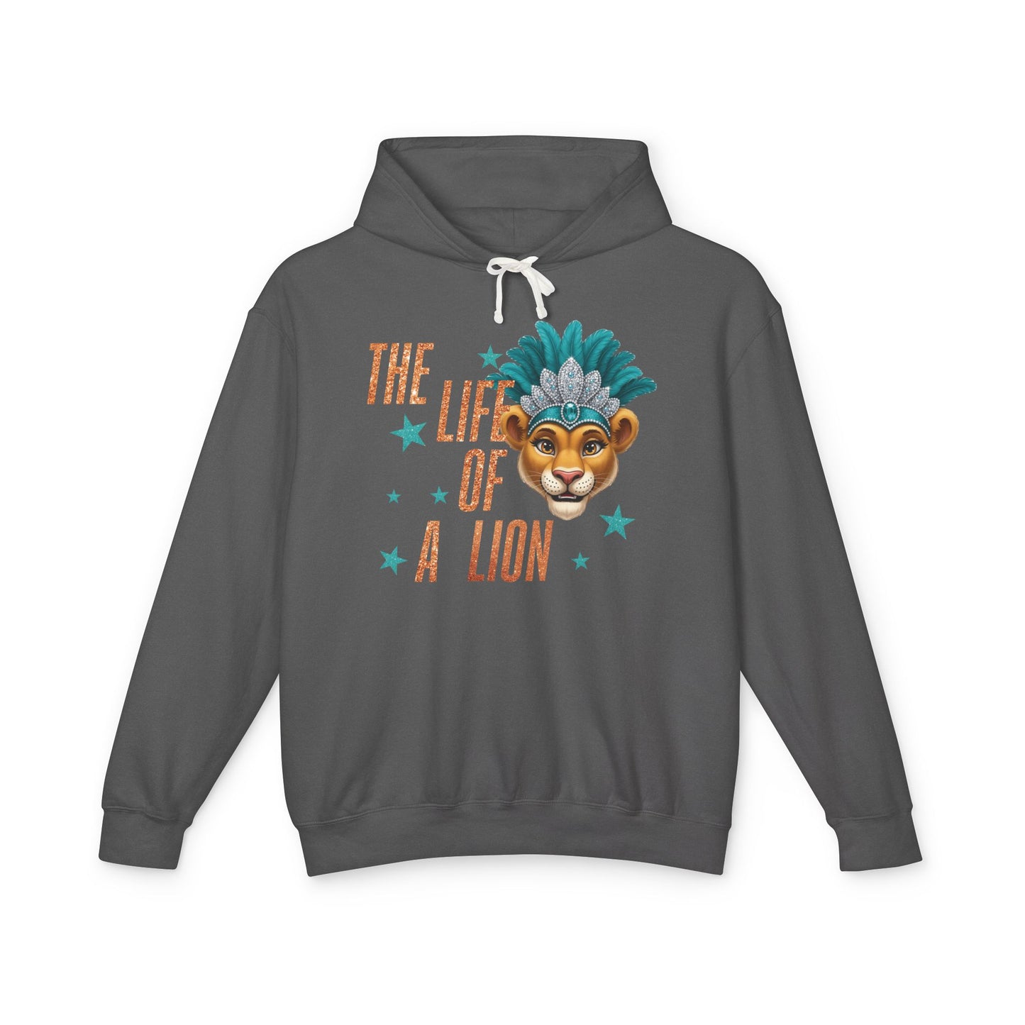 Adult Life of a Lion Faux Glitter Hoodie - Comfort Colors
