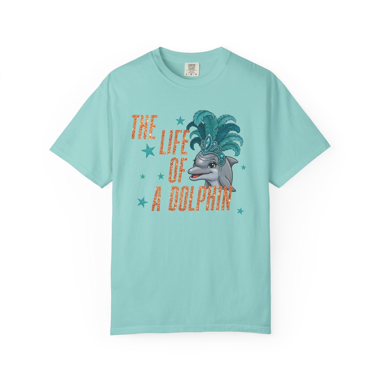Adult Life of a Dolphin Faux Glitter - Comfort Colors