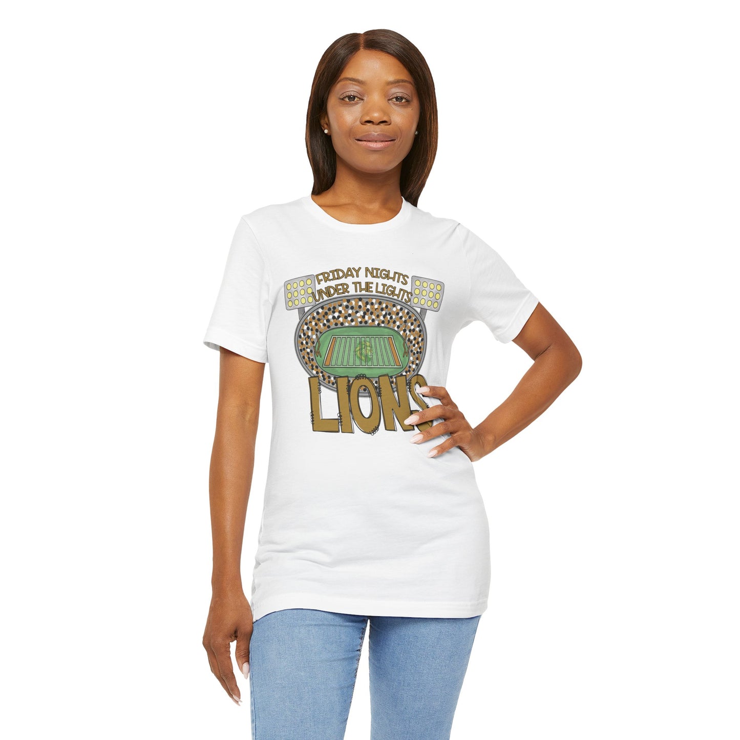 Adult Lions Friday Nights Under The Lights Tee - Bella Canvas