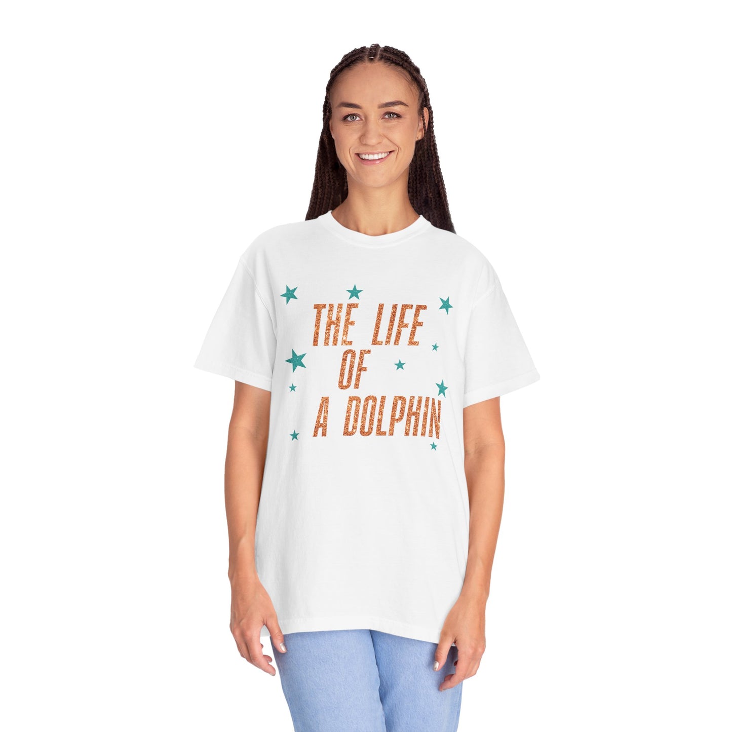 Adult Life of a Dolphin Faux Glitter - Comfort Colors