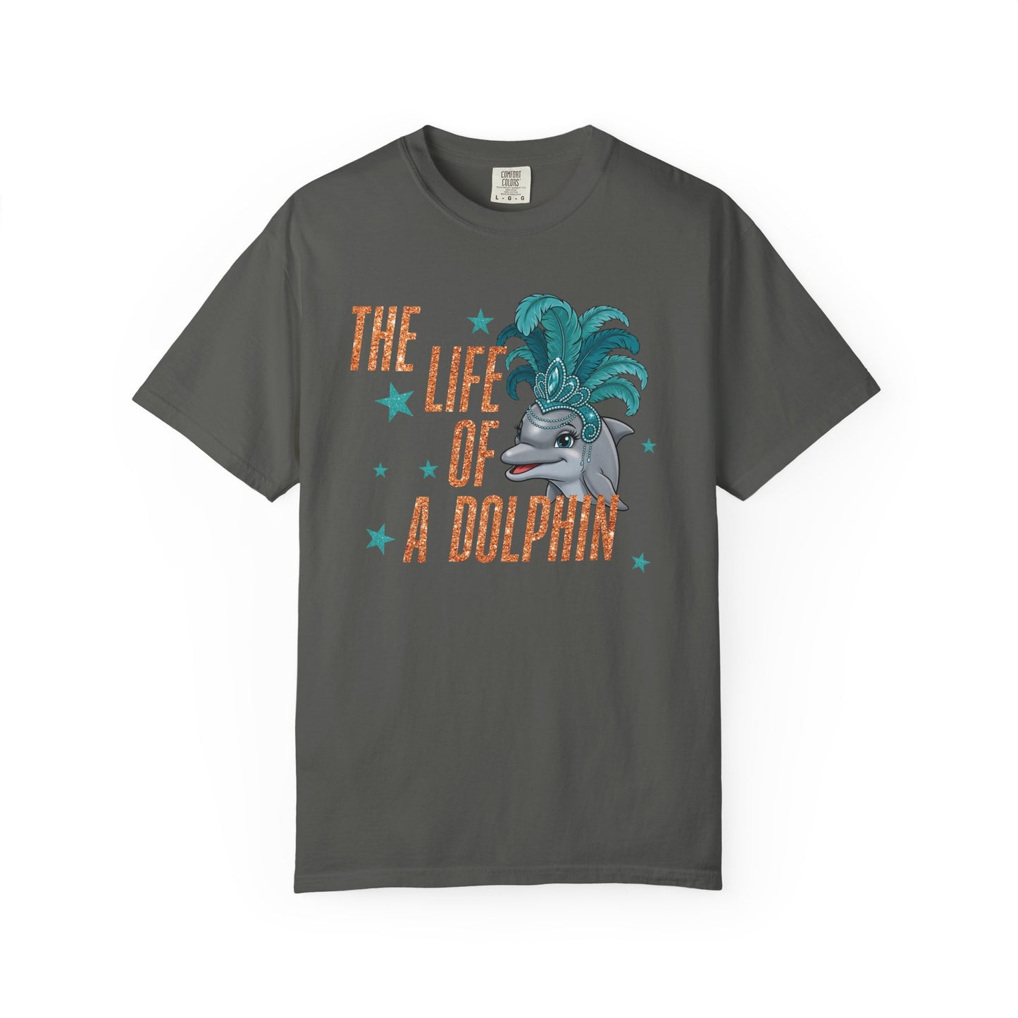 Adult Life of a Dolphin Faux Glitter - Comfort Colors