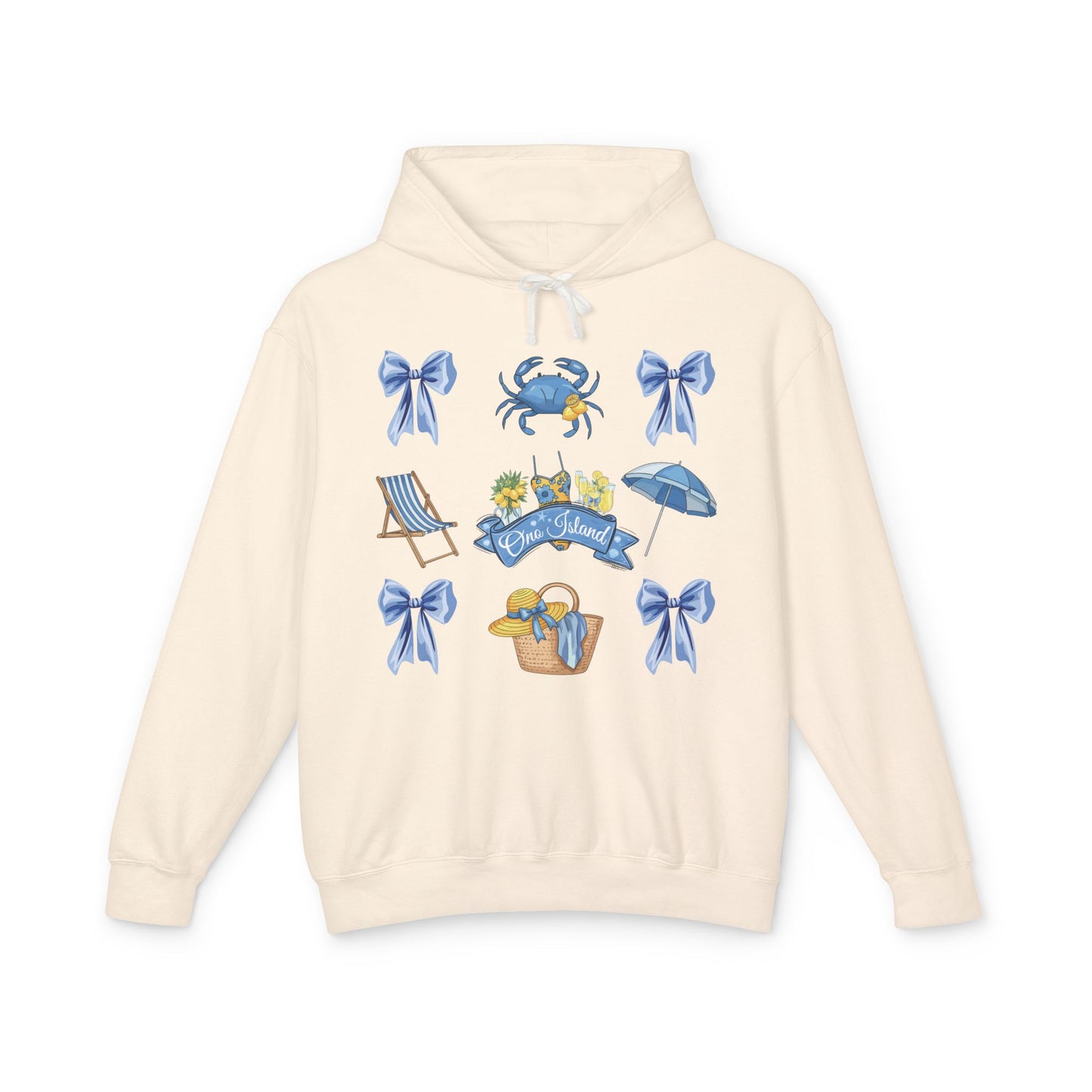 Adult Coquette Beach Day Lightweight Hooded Sweatshirt - Comfort Colors