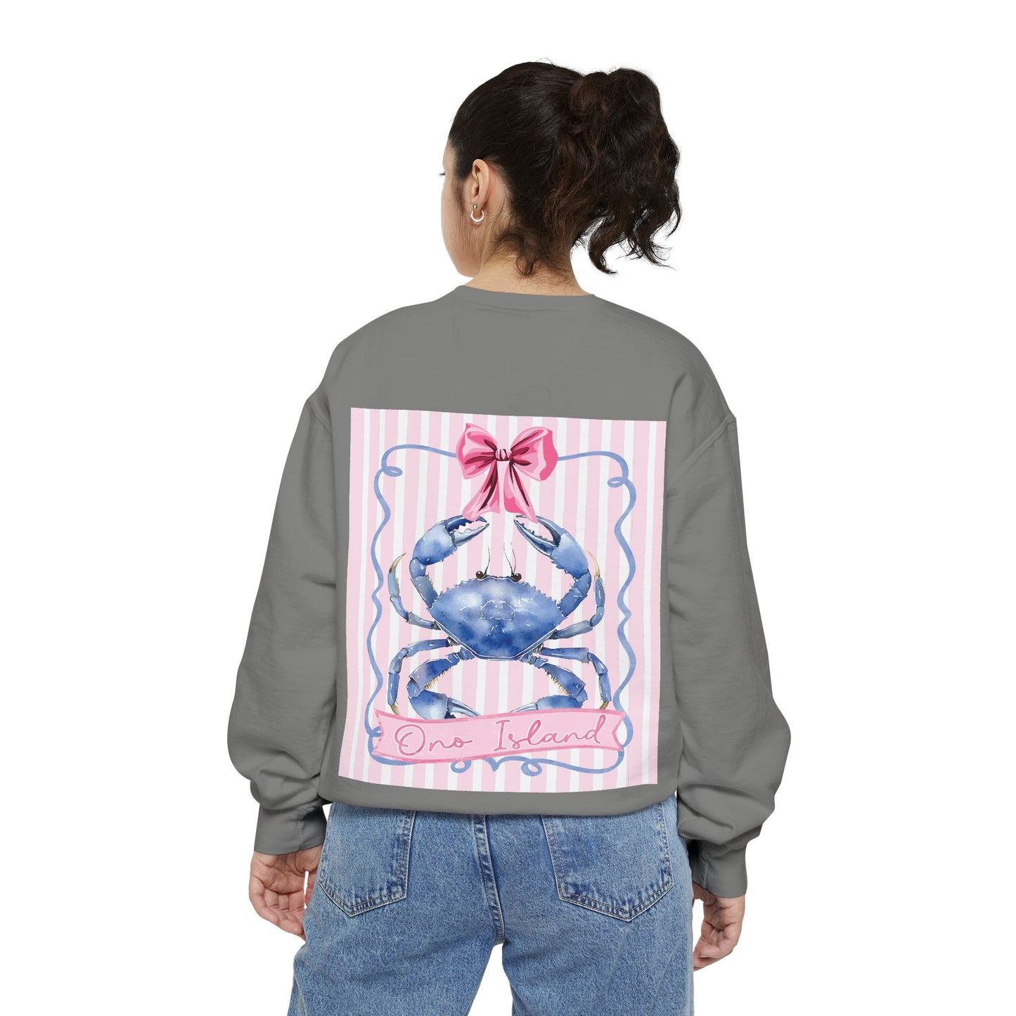 Adult Ono Island Preppy Crab Sweatshirt - Comfort Colors