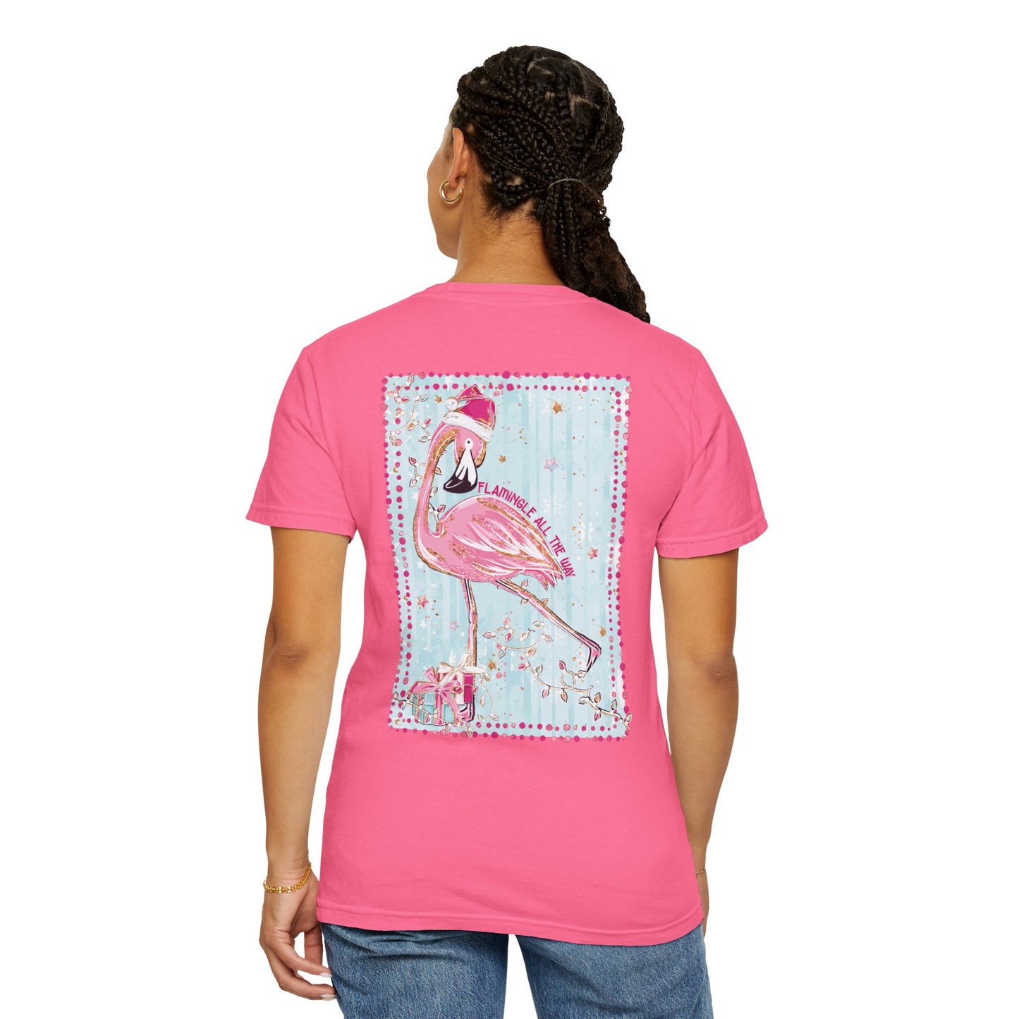 Flamingo Flamingle All the Way Christmas Tee - Comfort Colors