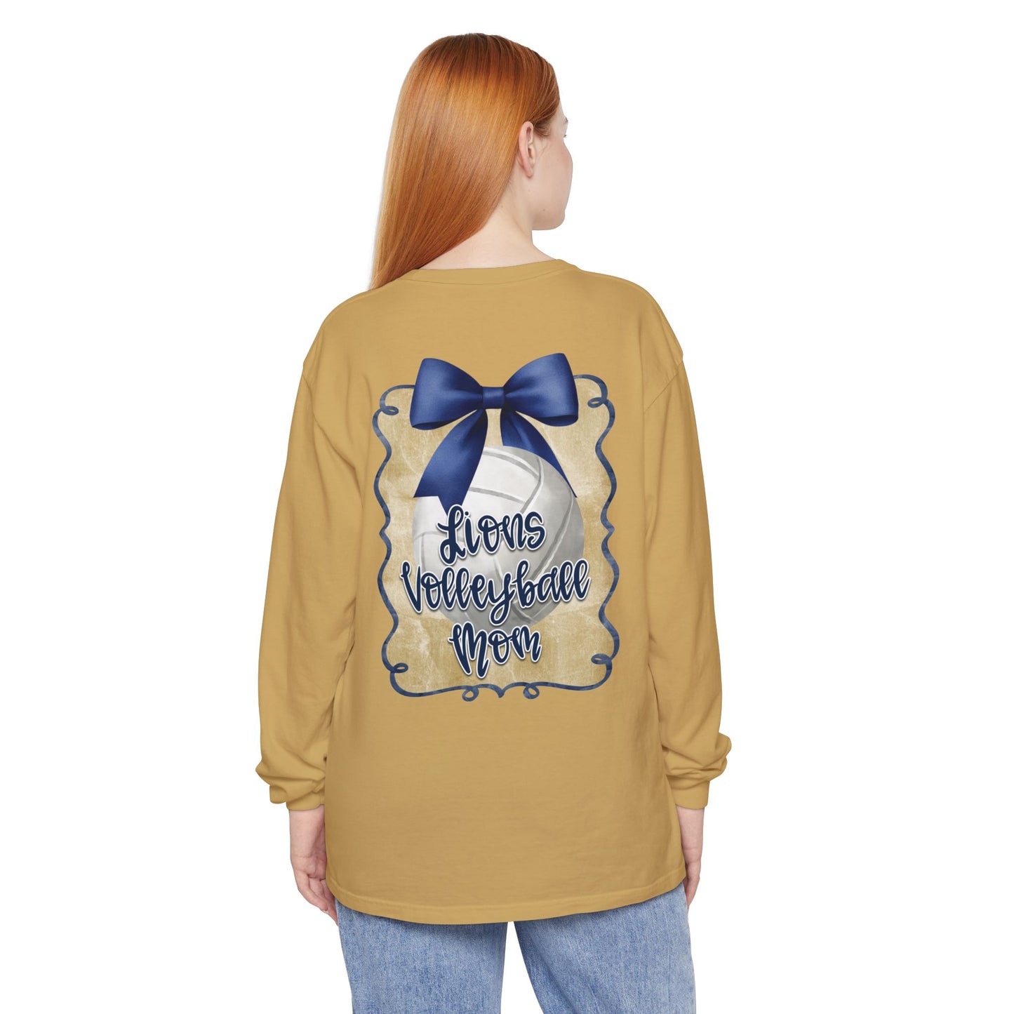Foley Lions Volleyball Mom Long Sleeve T-Shirt- Comfort Colors