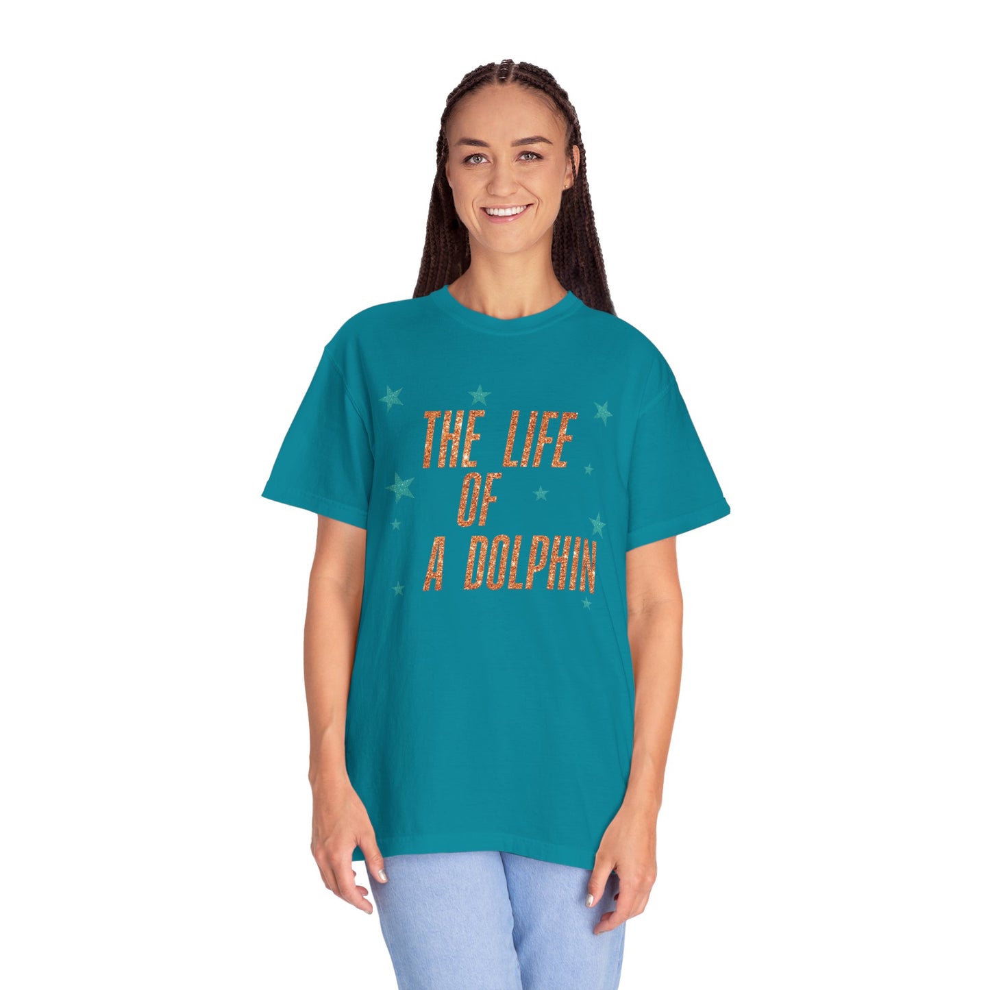 Adult Life of a Dolphin Faux Glitter - Comfort Colors