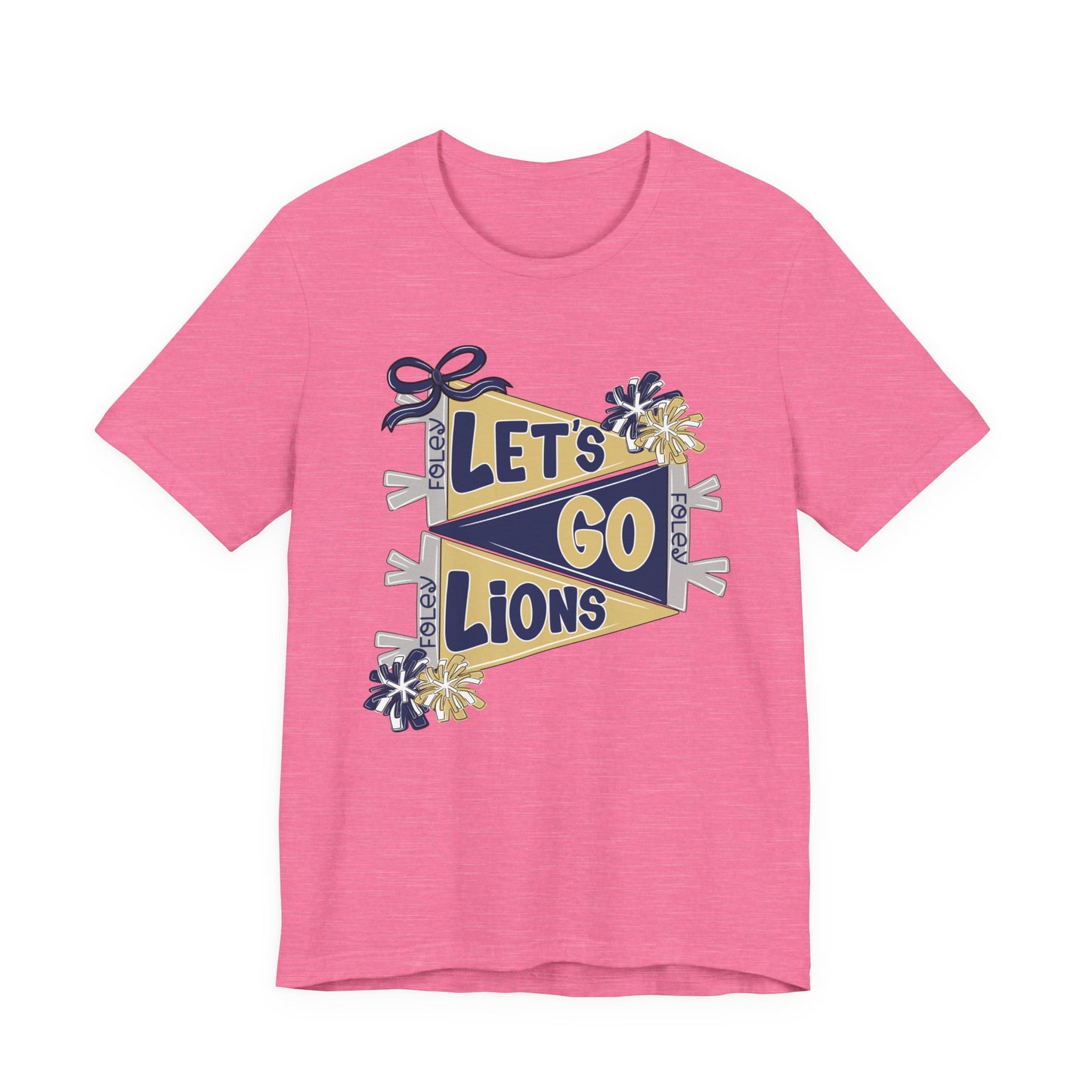 Let's Go Lions Pennant Tee - Bella Canvas