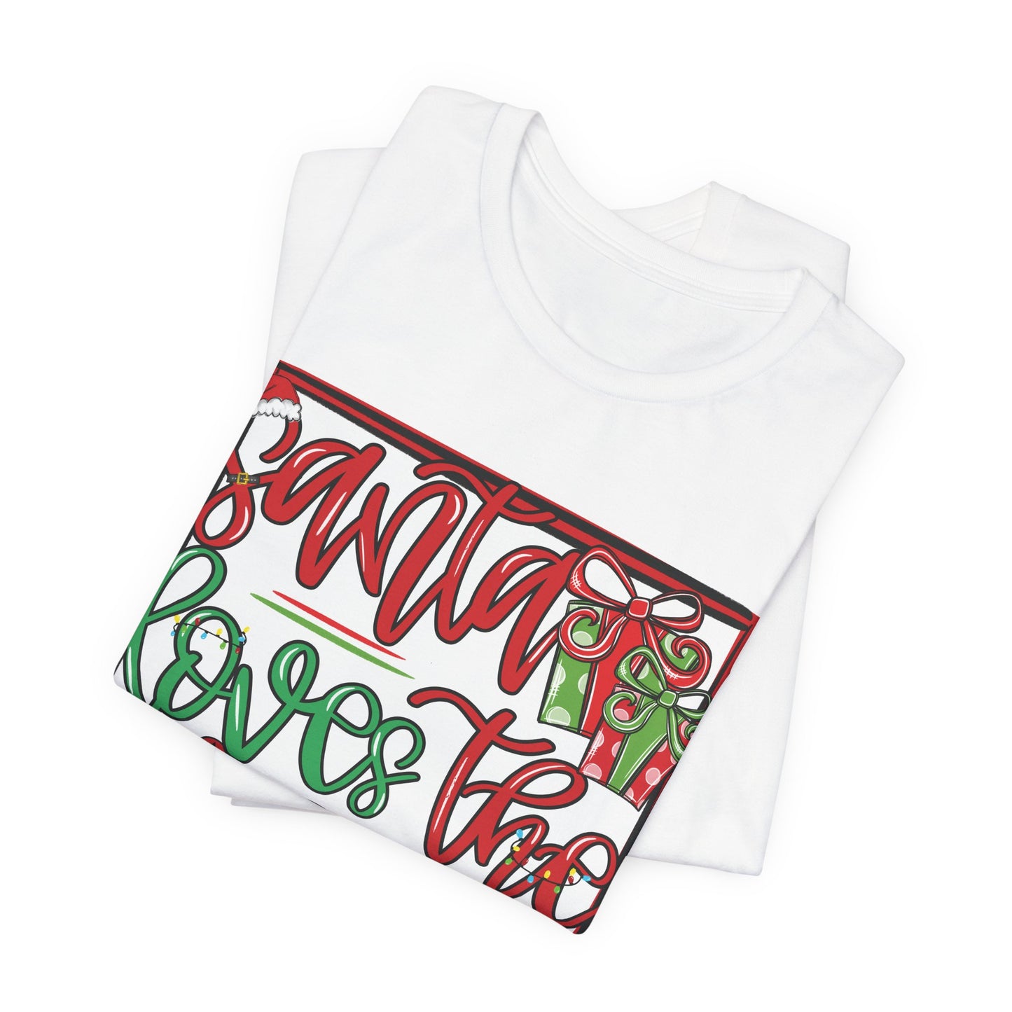 Santa Loves the Lions Tee - Bella Canvas