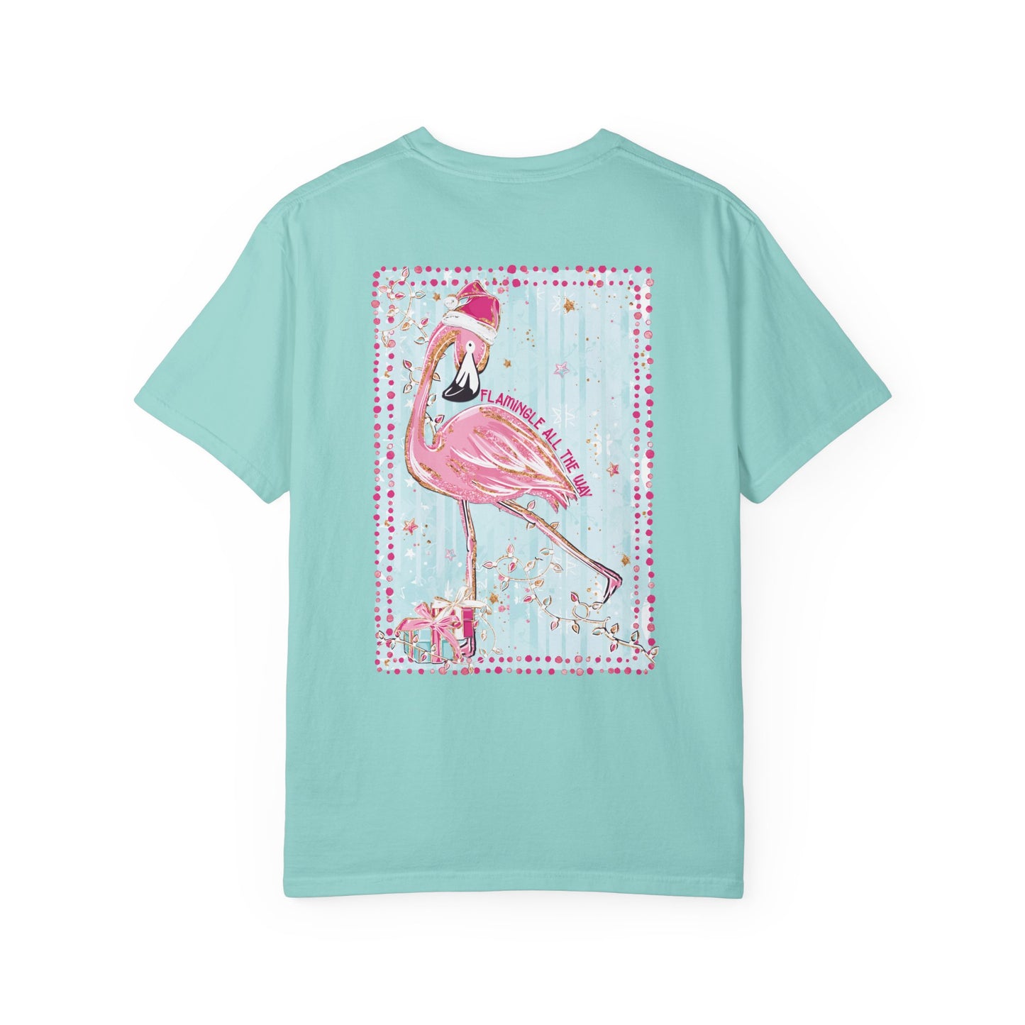Flamingo Flamingle All the Way Christmas Tee - Comfort Colors